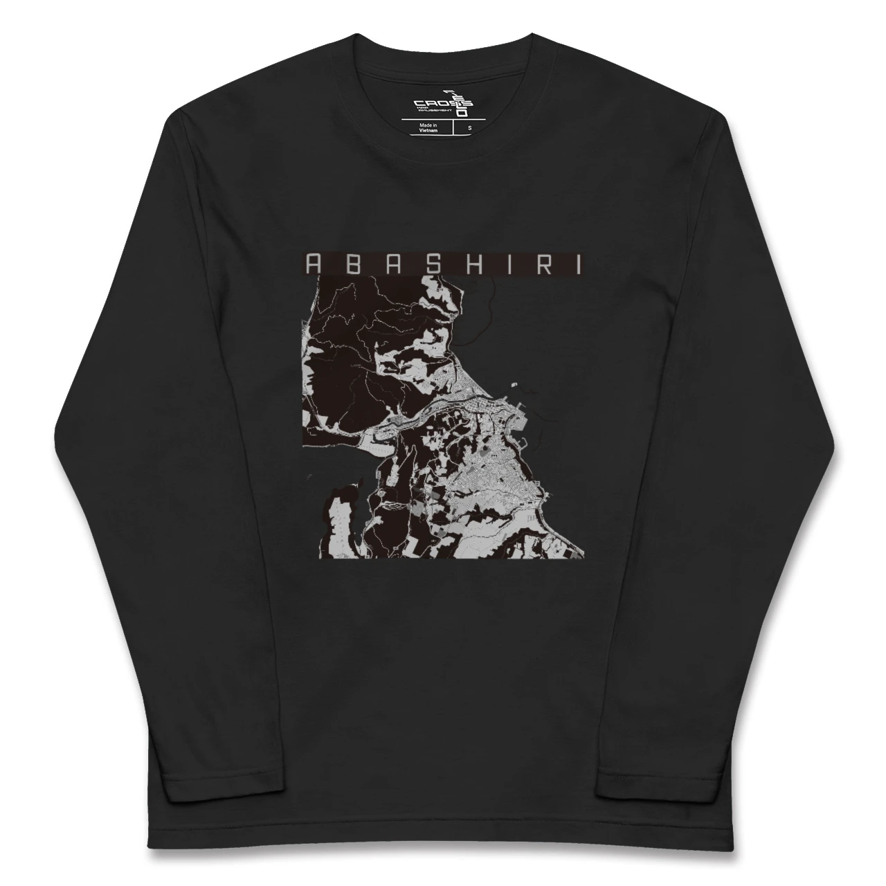 【網走(北海道)】地図柄ロングスリーブTシャツ