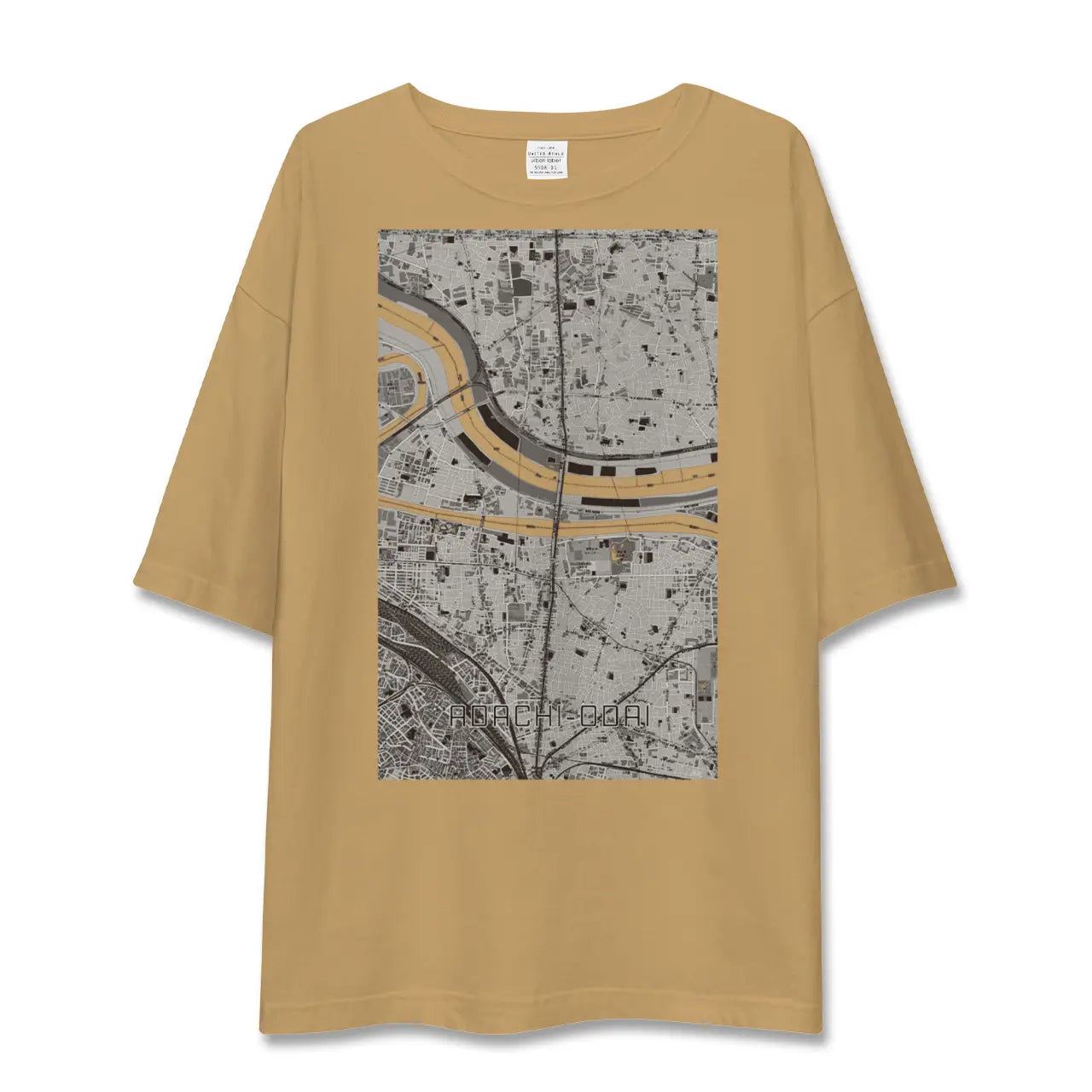 【足立小台(東京都)】地図柄ビッグシルエットTシャツ