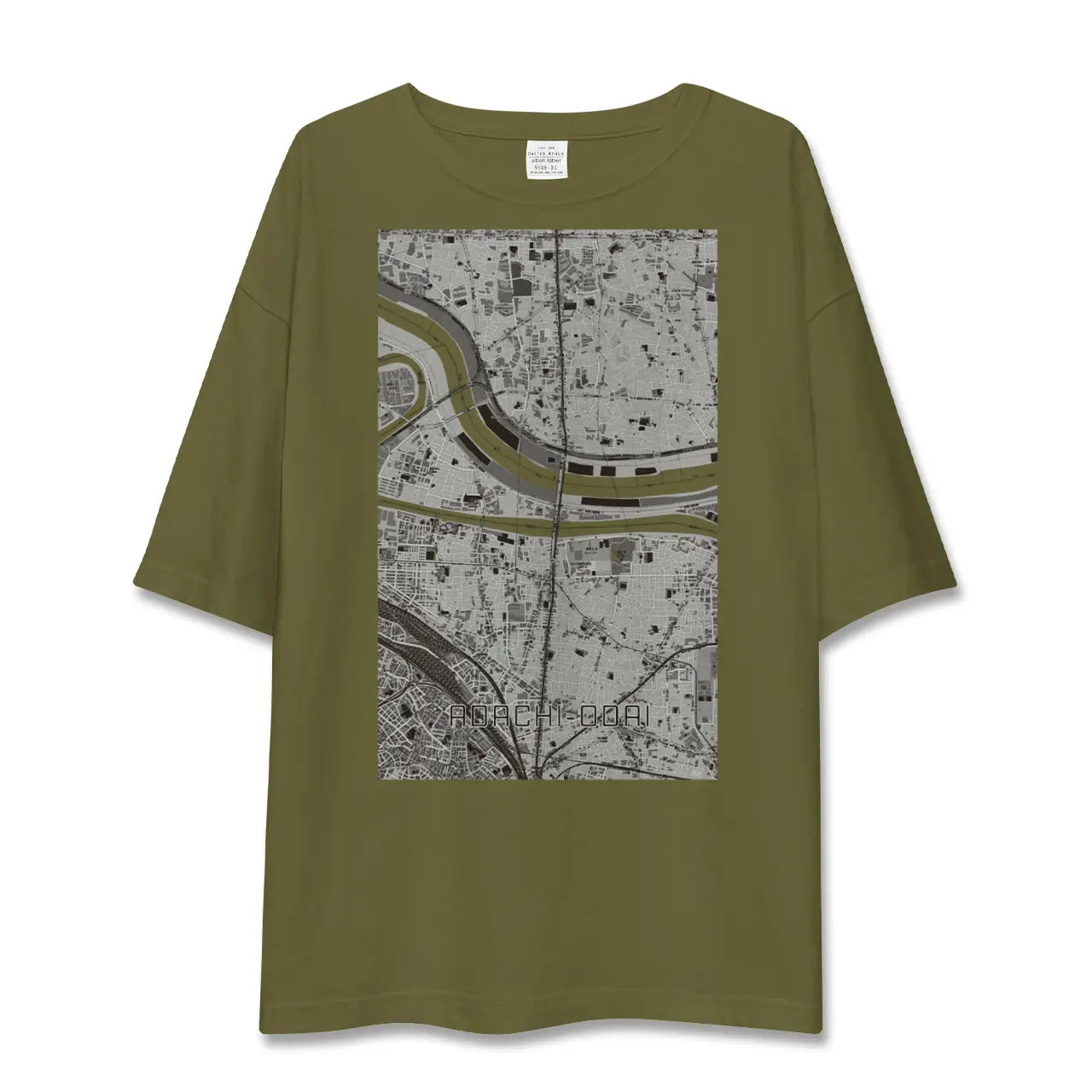 【足立小台(東京都)】地図柄ビッグシルエットTシャツ