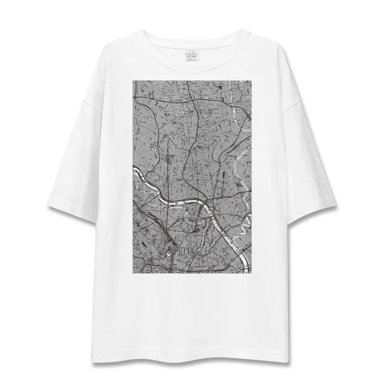 【足立(東京都)】地図柄ビッグシルエットTシャツ