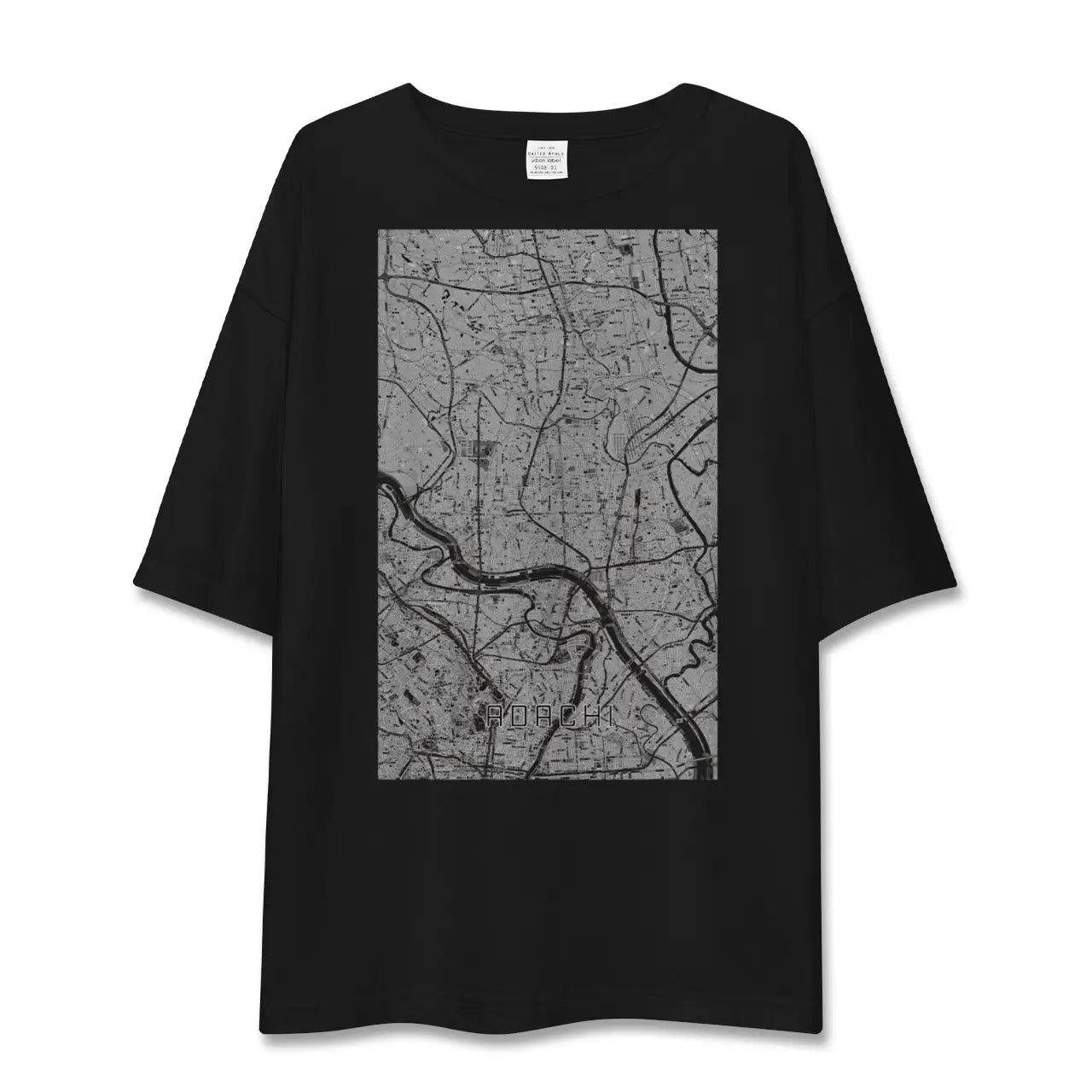 【足立(東京都)】地図柄ビッグシルエットTシャツ