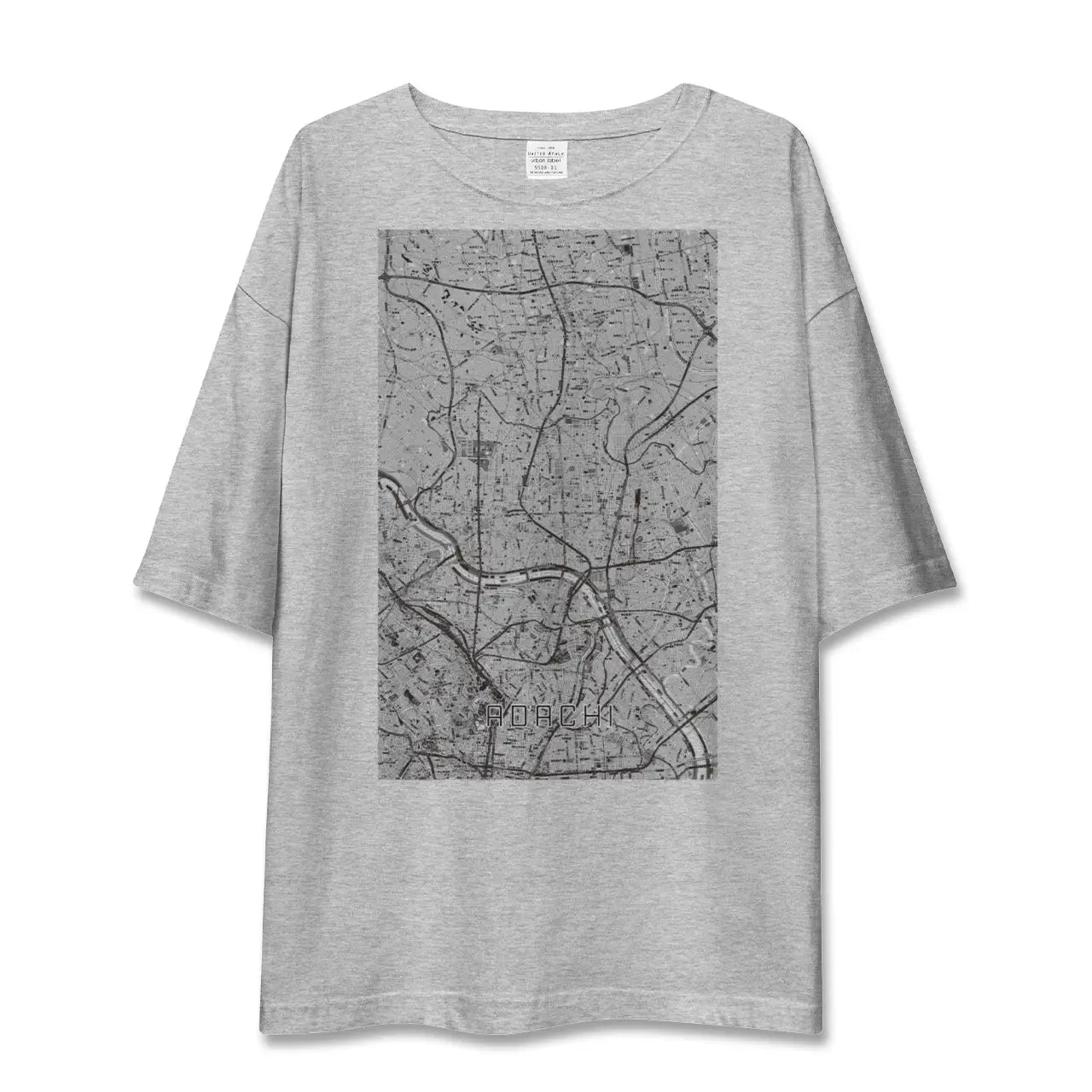【足立(東京都)】地図柄ビッグシルエットTシャツ