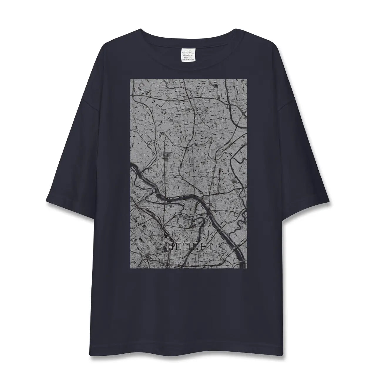 【足立(東京都)】地図柄ビッグシルエットTシャツ