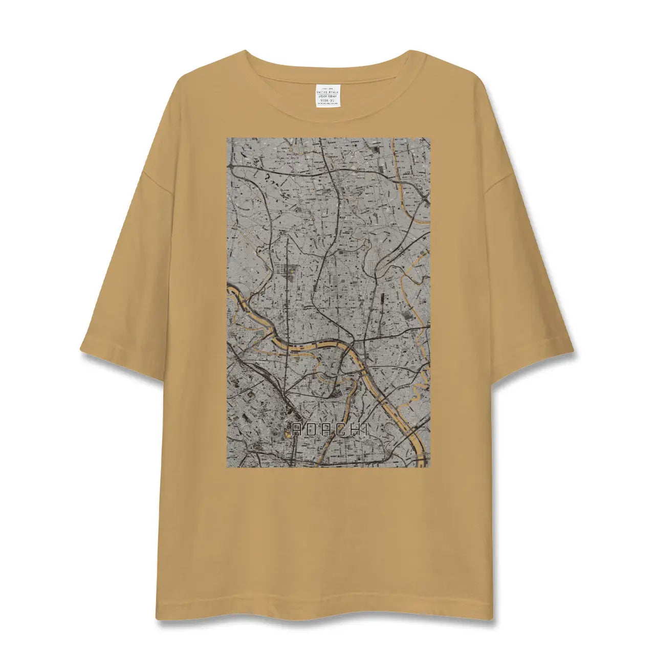 【足立(東京都)】地図柄ビッグシルエットTシャツ