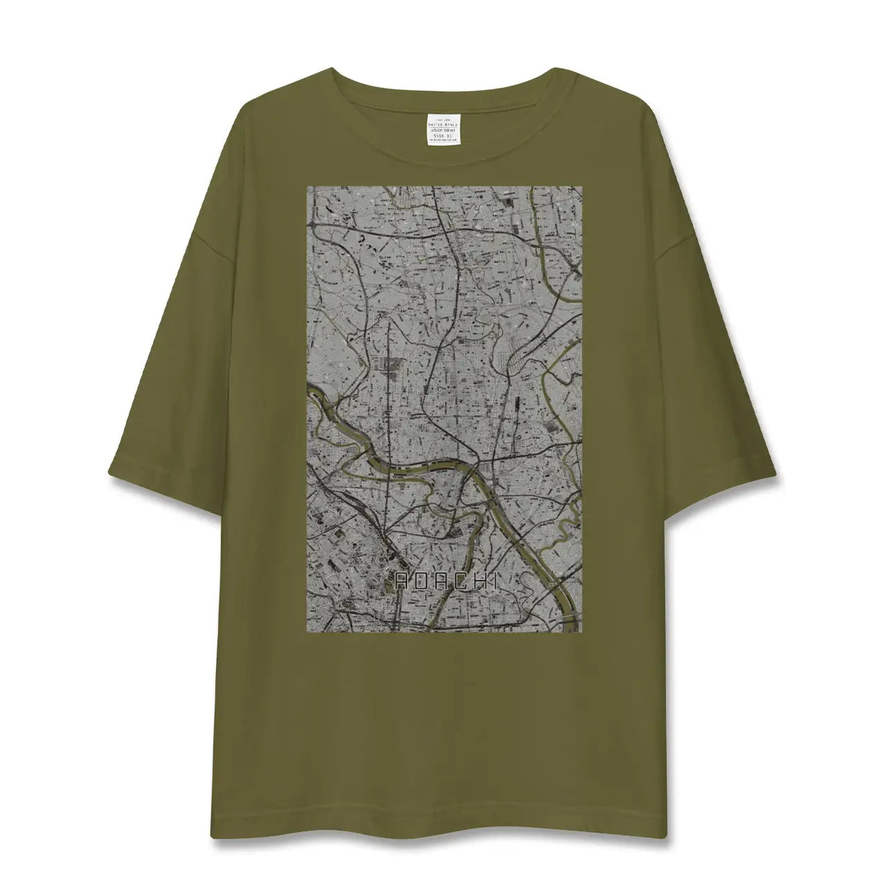 【足立(東京都)】地図柄ビッグシルエットTシャツ