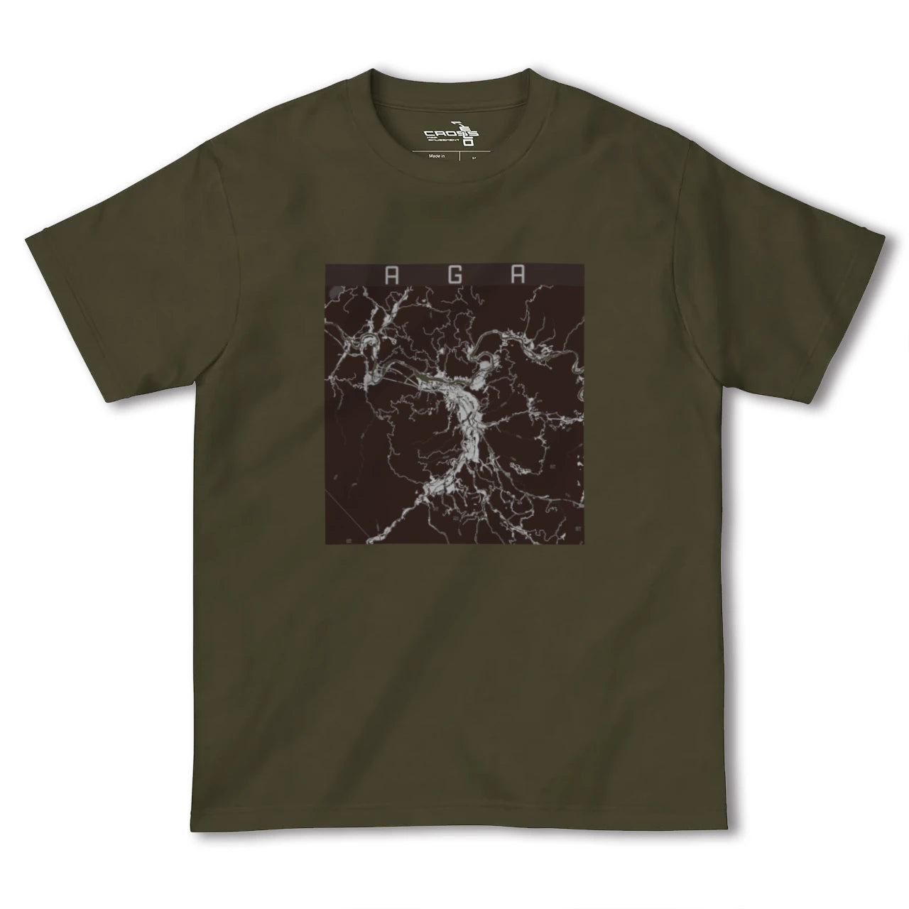 【阿賀(新潟県)】地図柄ヘビーウェイトTシャツ