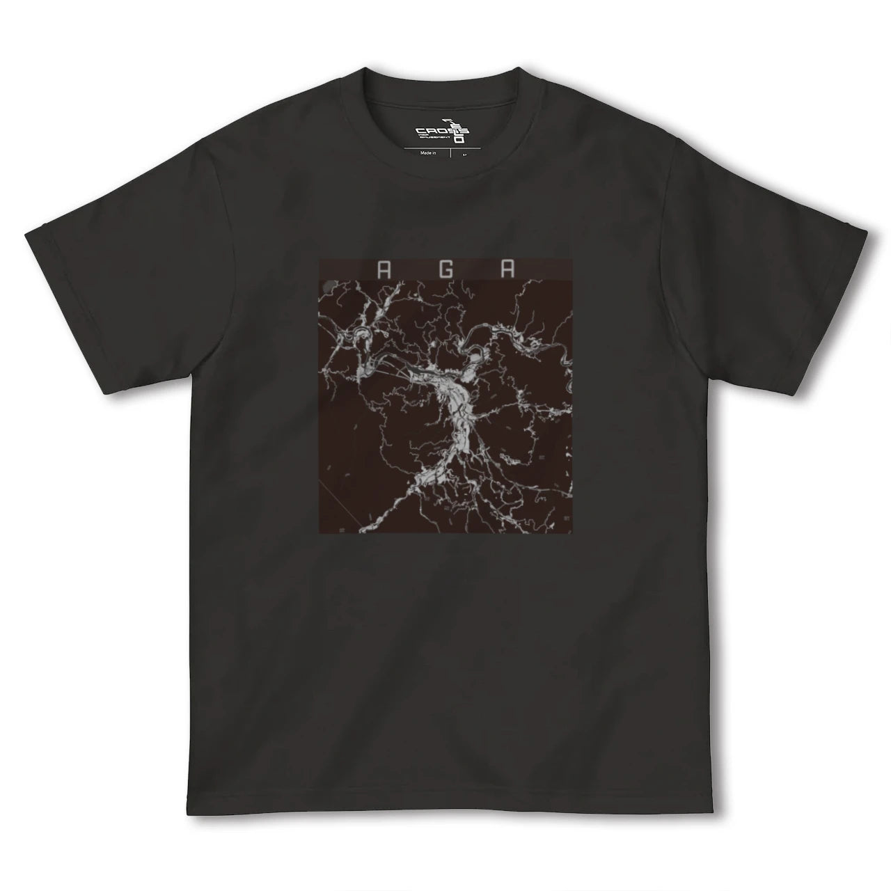 【阿賀(新潟県)】地図柄ヘビーウェイトTシャツ