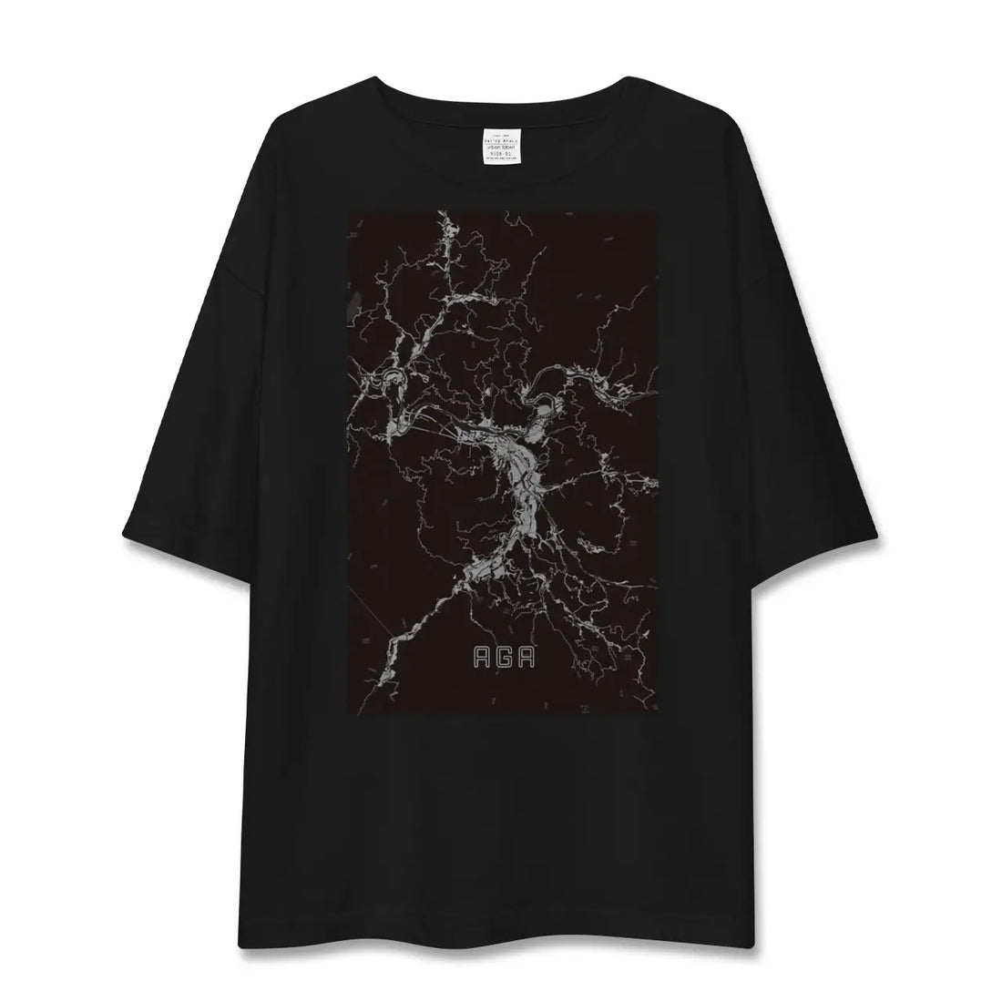 【阿賀(新潟県)】地図柄ビッグシルエットTシャツ