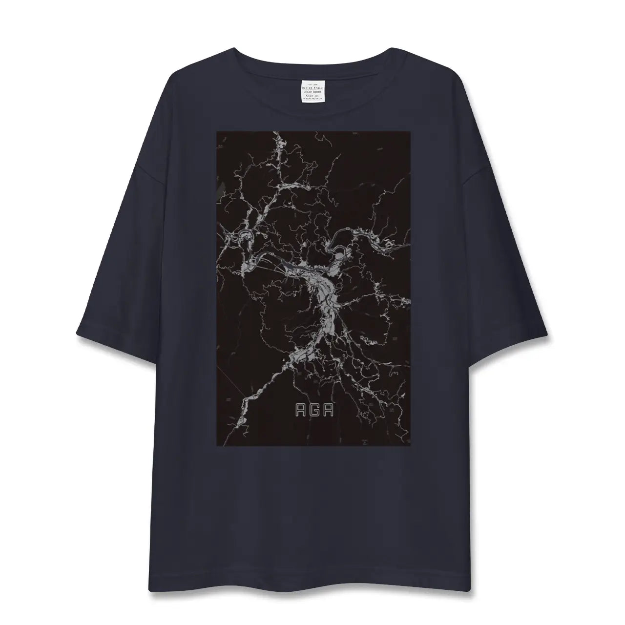 【阿賀(新潟県)】地図柄ビッグシルエットTシャツ