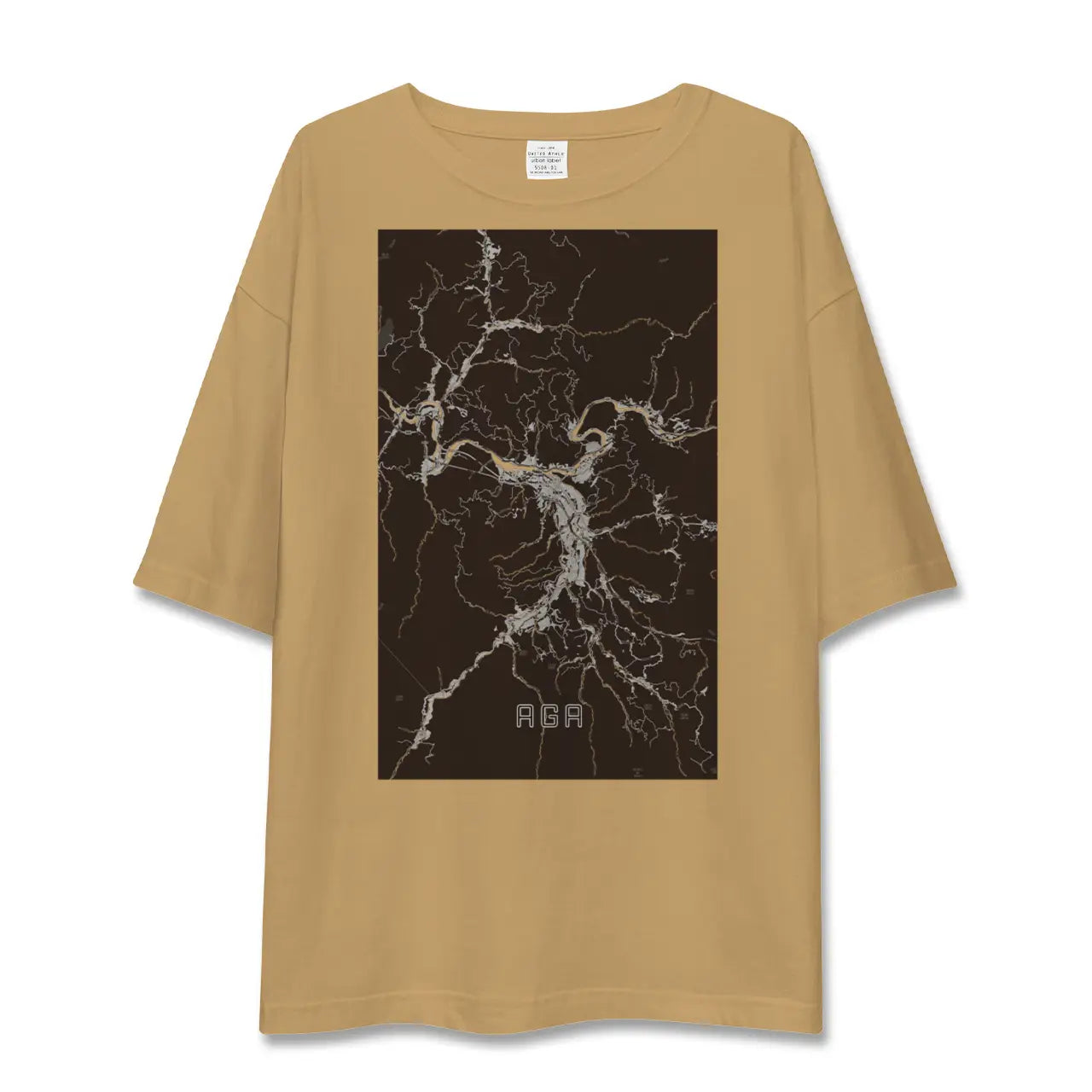 【阿賀(新潟県)】地図柄ビッグシルエットTシャツ