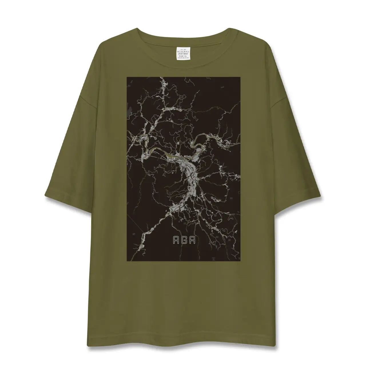【阿賀(新潟県)】地図柄ビッグシルエットTシャツ