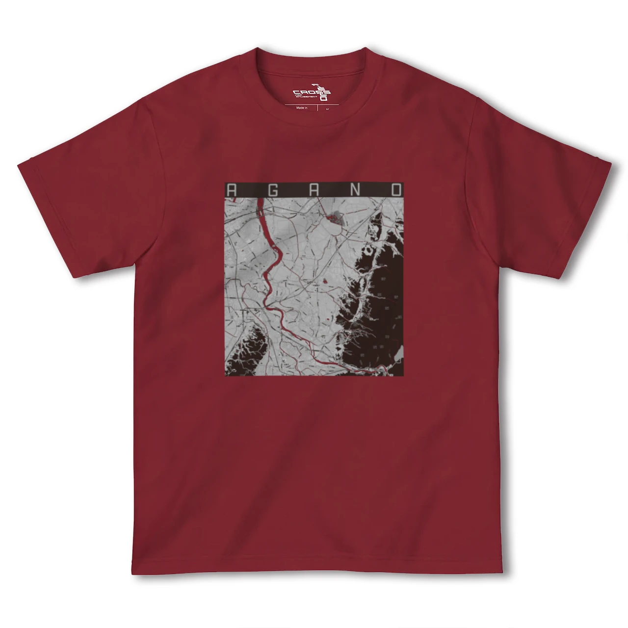 【阿賀野(新潟県)】地図柄ヘビーウェイトTシャツ