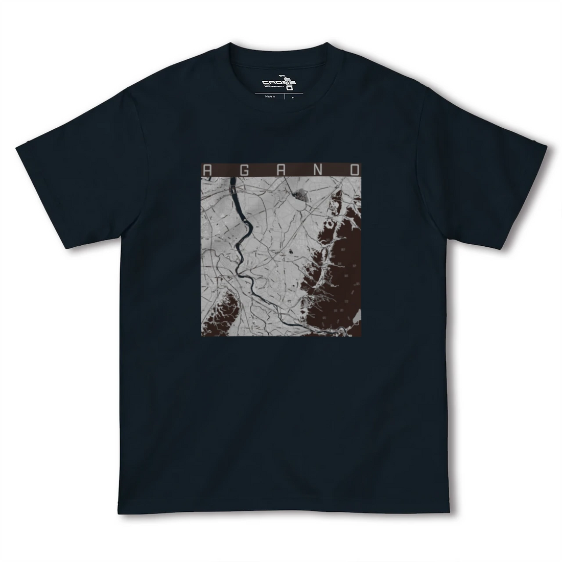 【阿賀野(新潟県)】地図柄ヘビーウェイトTシャツ