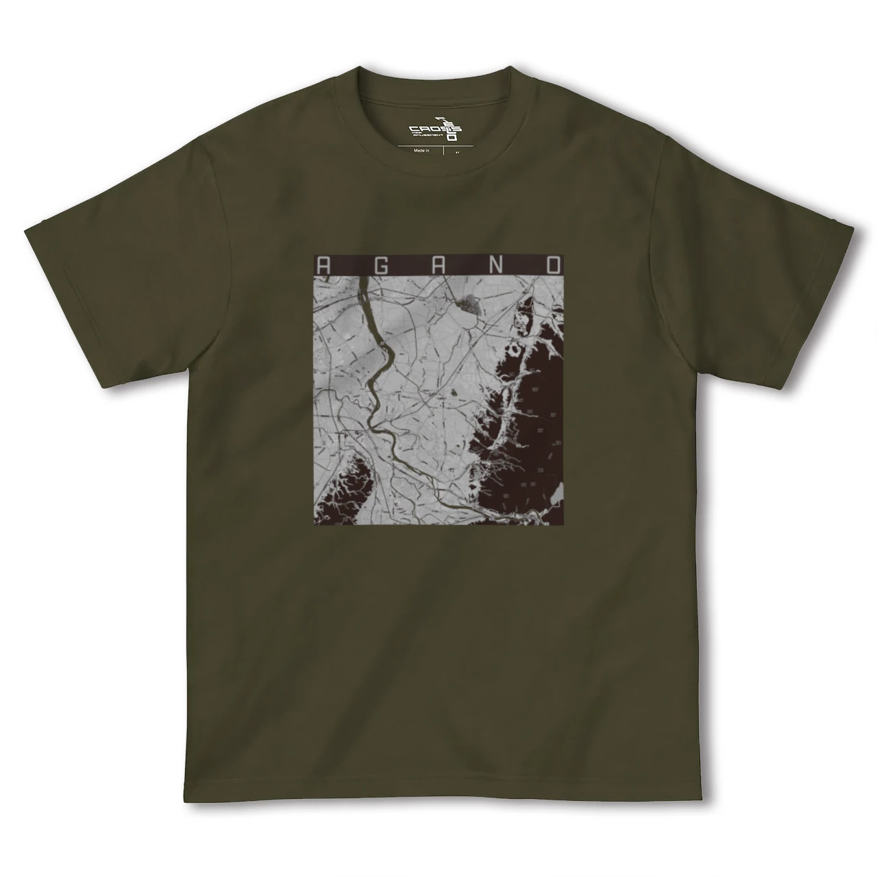 【阿賀野(新潟県)】地図柄ヘビーウェイトTシャツ