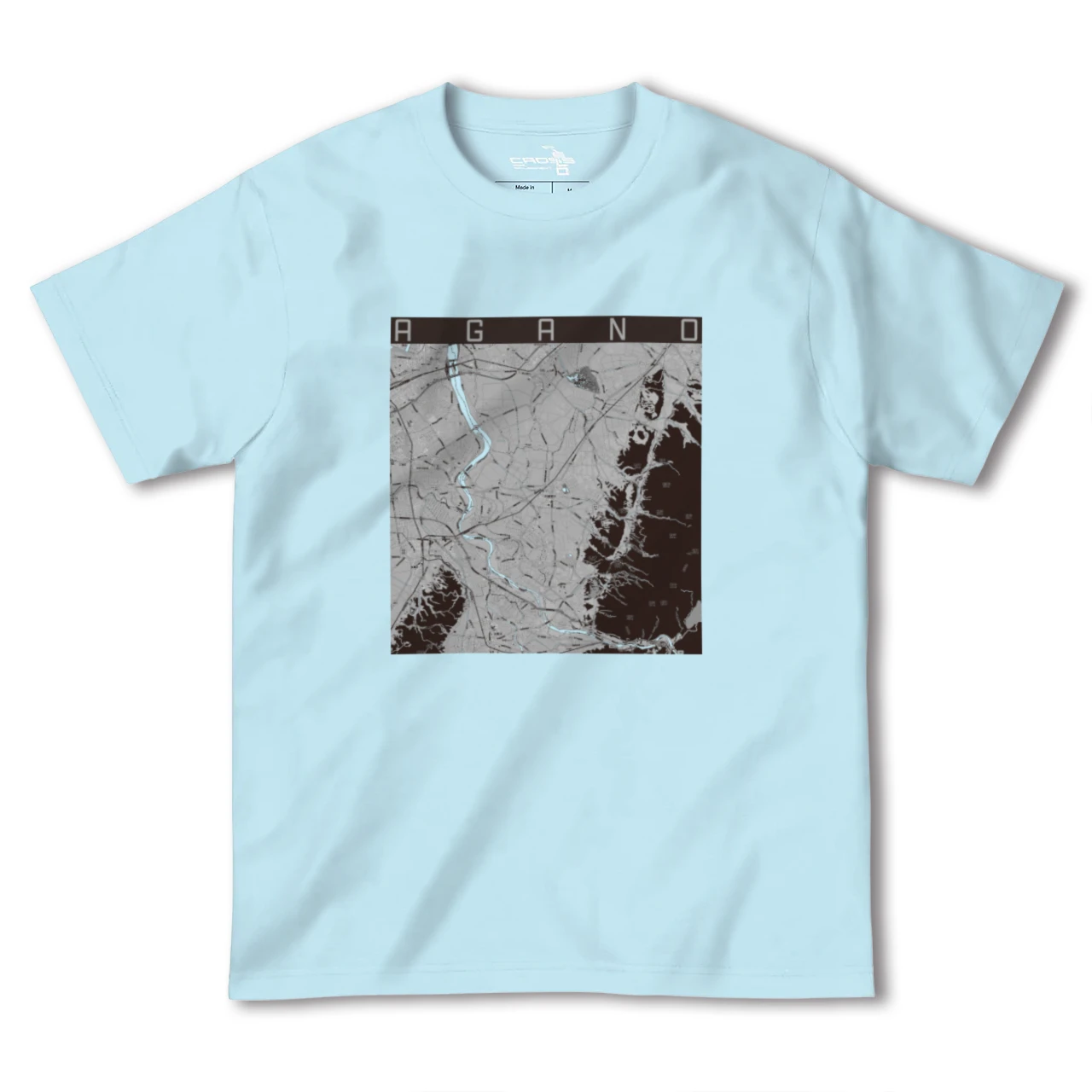 【阿賀野(新潟県)】地図柄ヘビーウェイトTシャツ