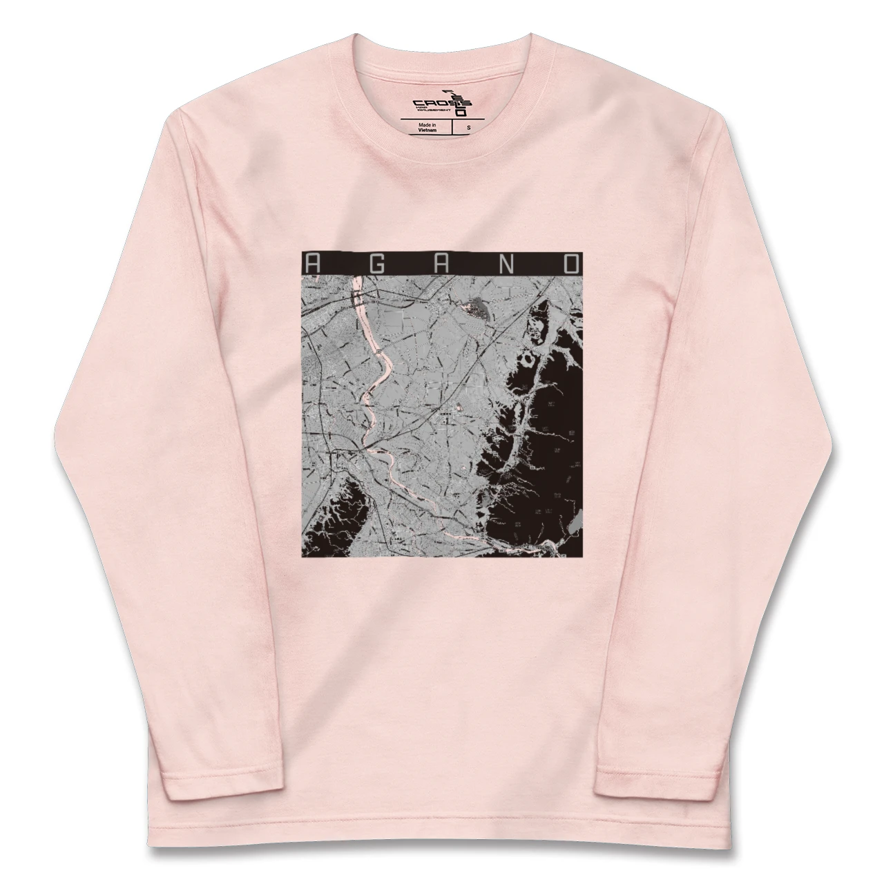 【阿賀野(新潟県)】地図柄ロングスリーブTシャツ