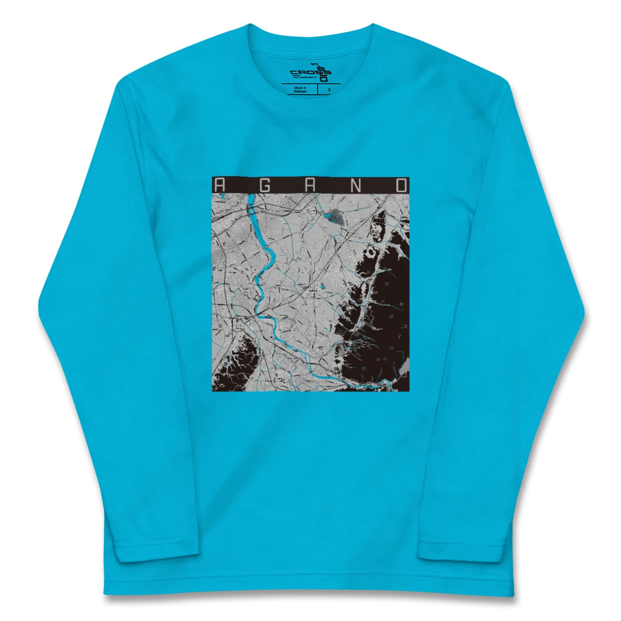 【阿賀野(新潟県)】地図柄ロングスリーブTシャツ