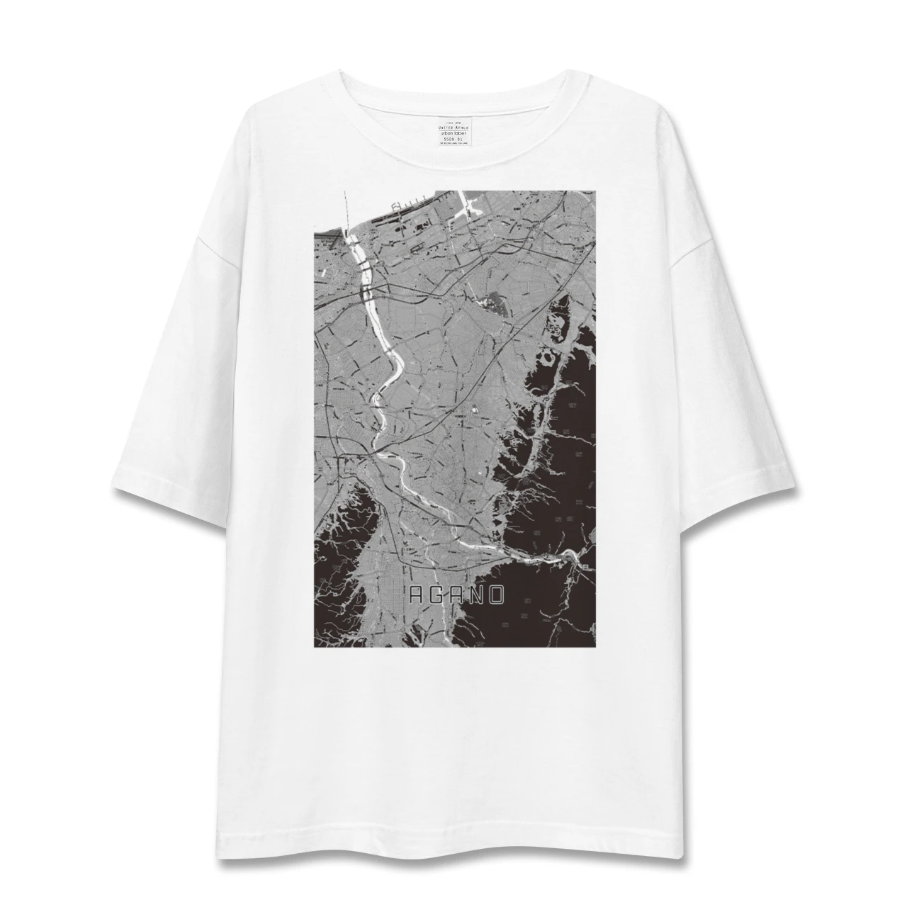 【阿賀野(新潟県)】地図柄ビッグシルエットTシャツ