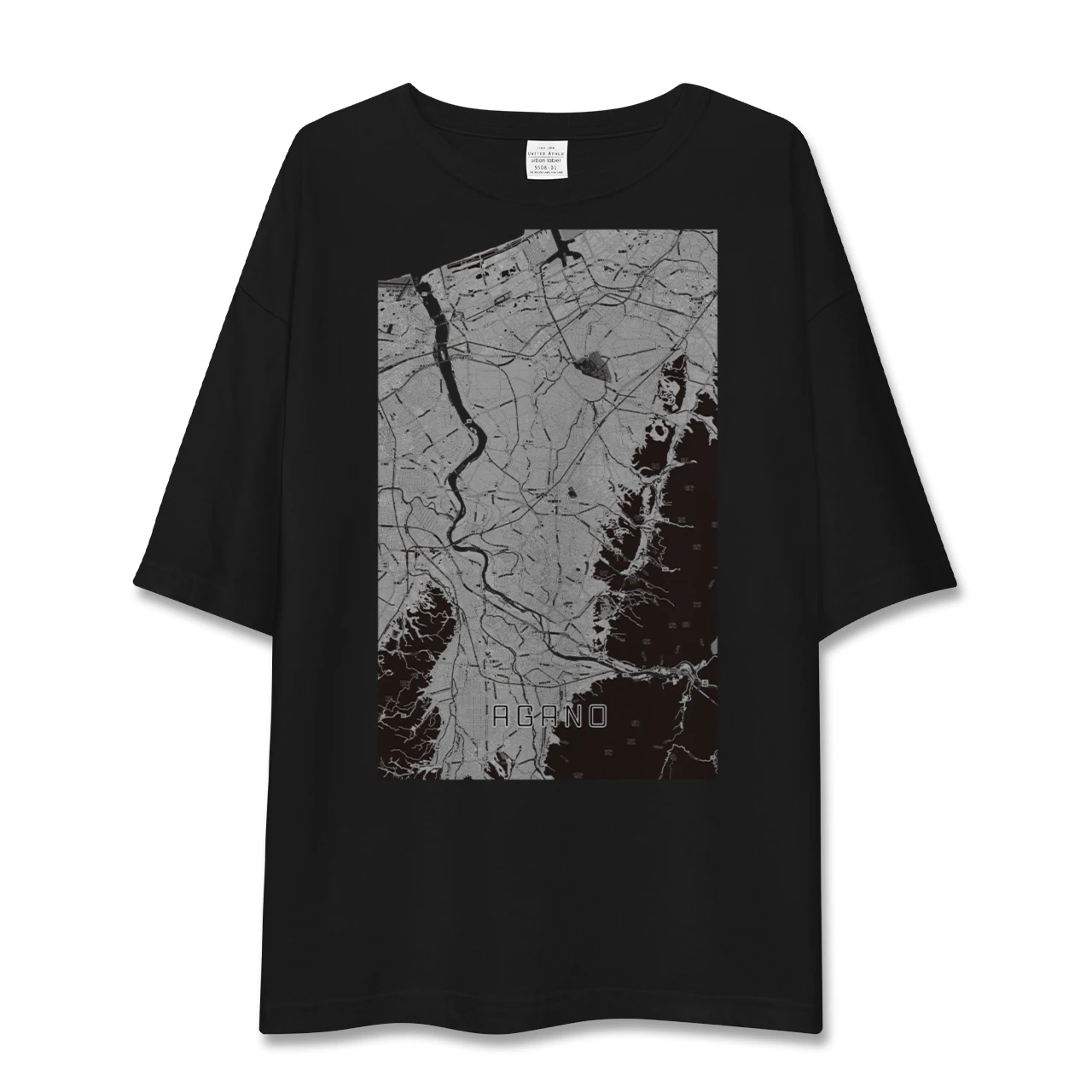 【阿賀野(新潟県)】地図柄ビッグシルエットTシャツ
