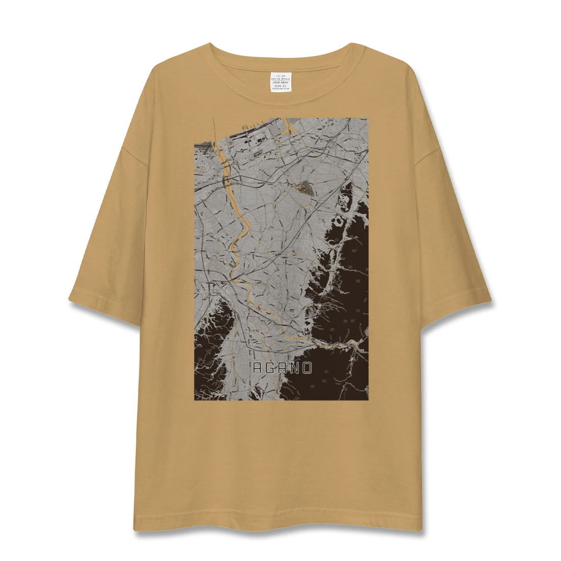 【阿賀野(新潟県)】地図柄ビッグシルエットTシャツ