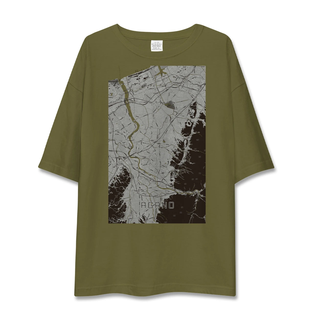 【阿賀野(新潟県)】地図柄ビッグシルエットTシャツ