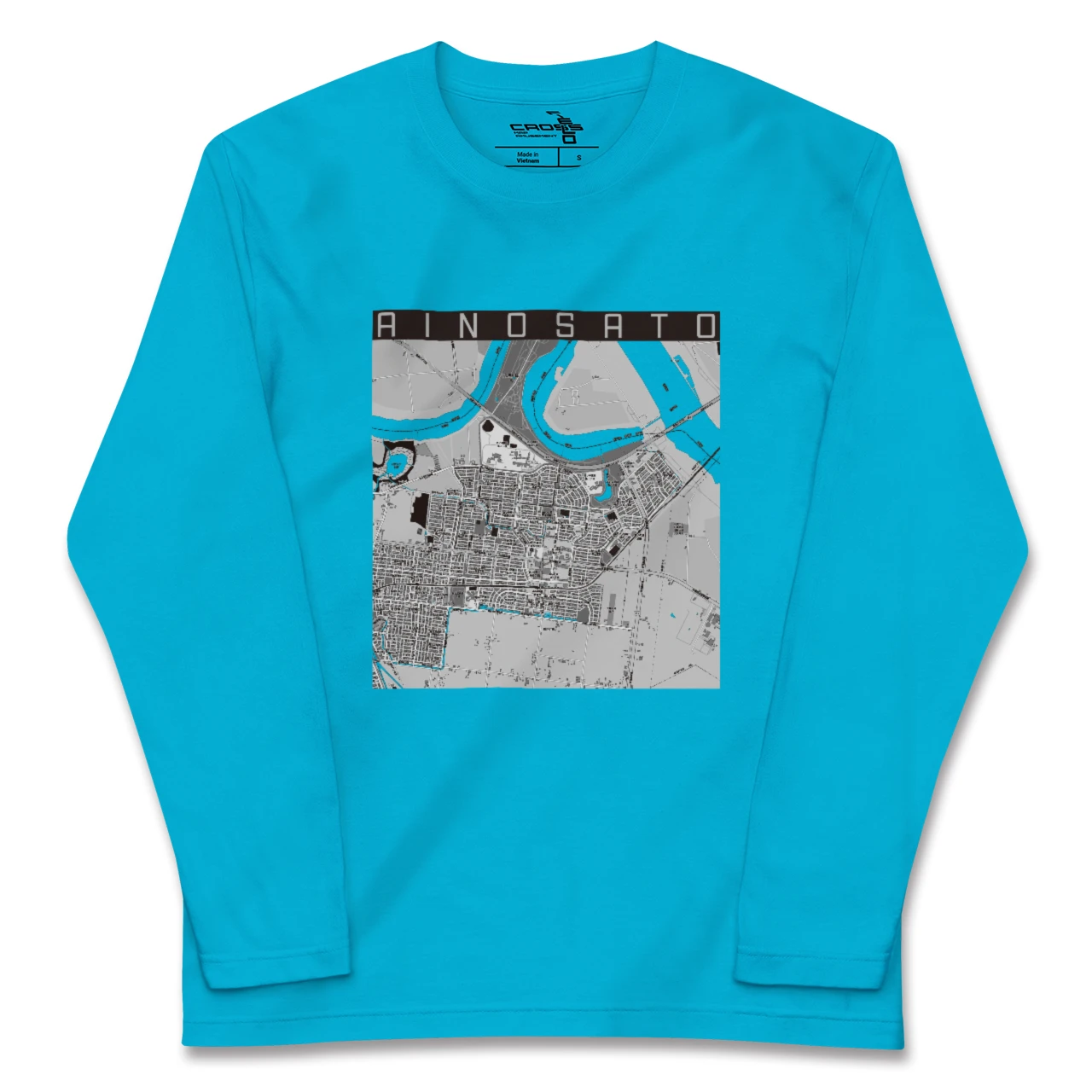 【あいの里(北海道)】地図柄ロングスリーブTシャツ