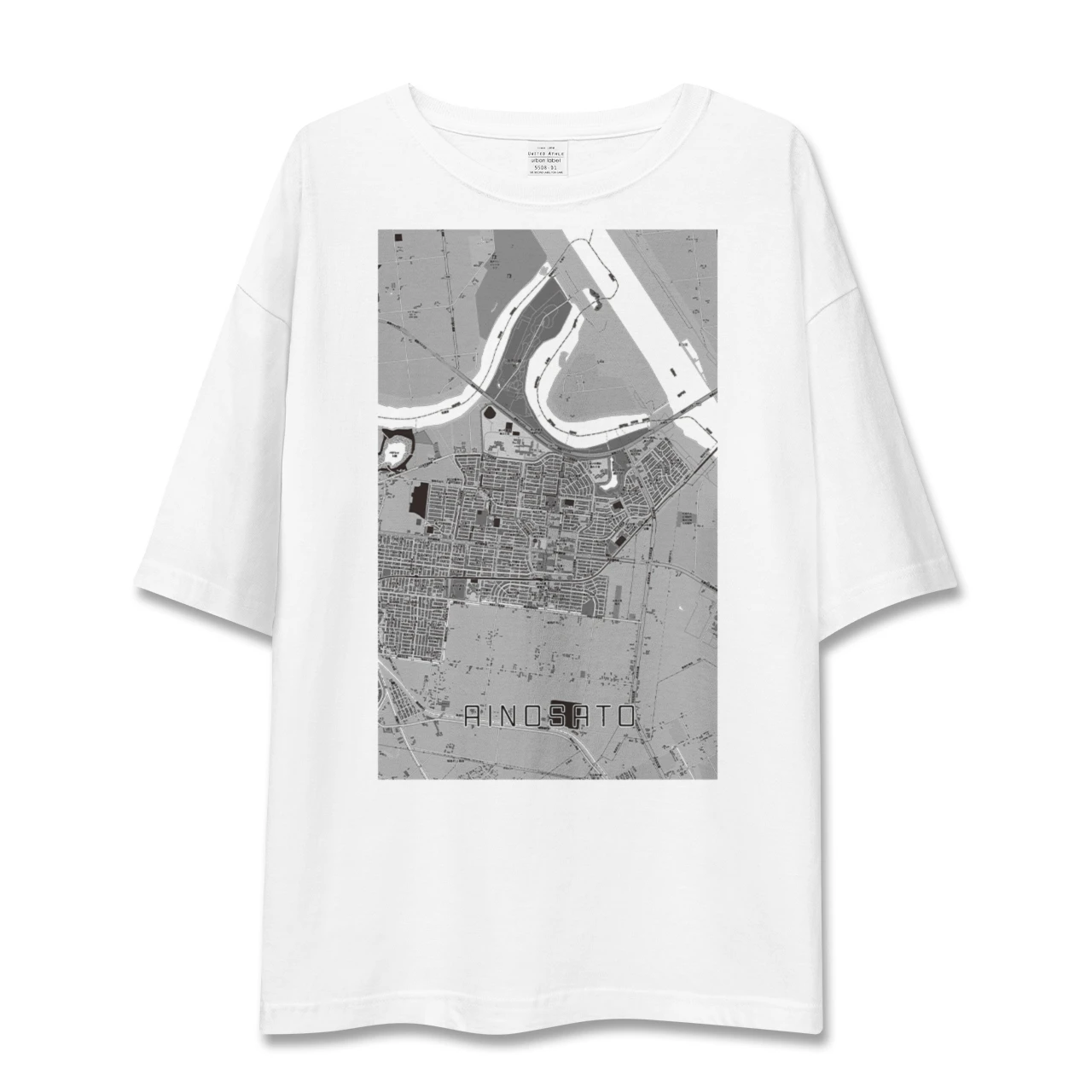 【あいの里(北海道)】地図柄ビッグシルエットTシャツ