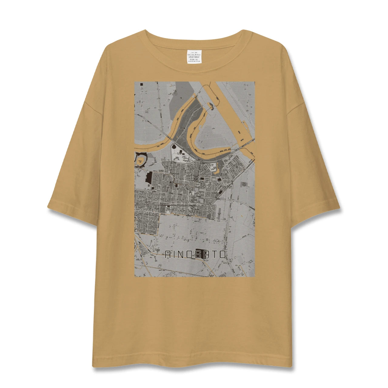 【あいの里(北海道)】地図柄ビッグシルエットTシャツ