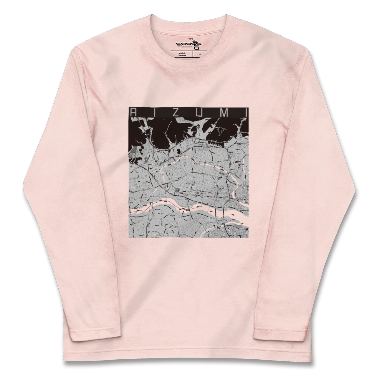 【藍住(徳島県)】地図柄ロングスリーブTシャツ