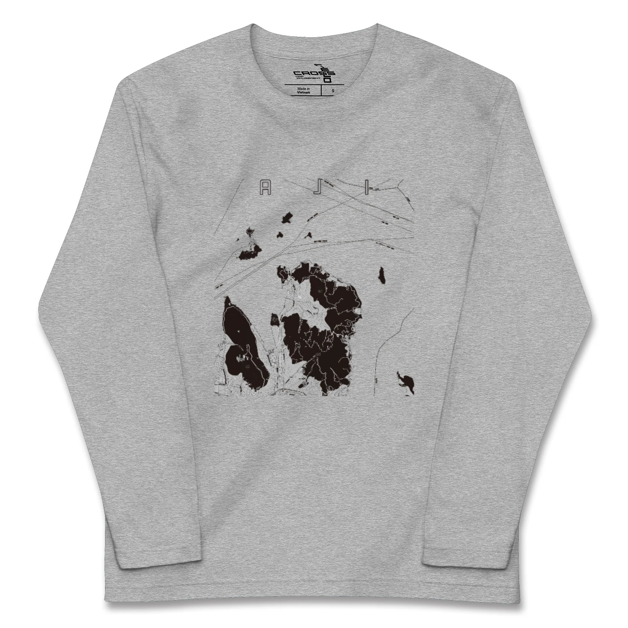 【庵治(香川県)】地図柄ロングスリーブTシャツ