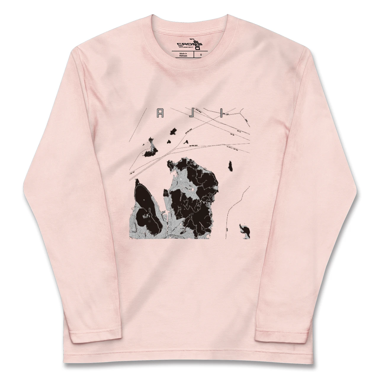 【庵治(香川県)】地図柄ロングスリーブTシャツ