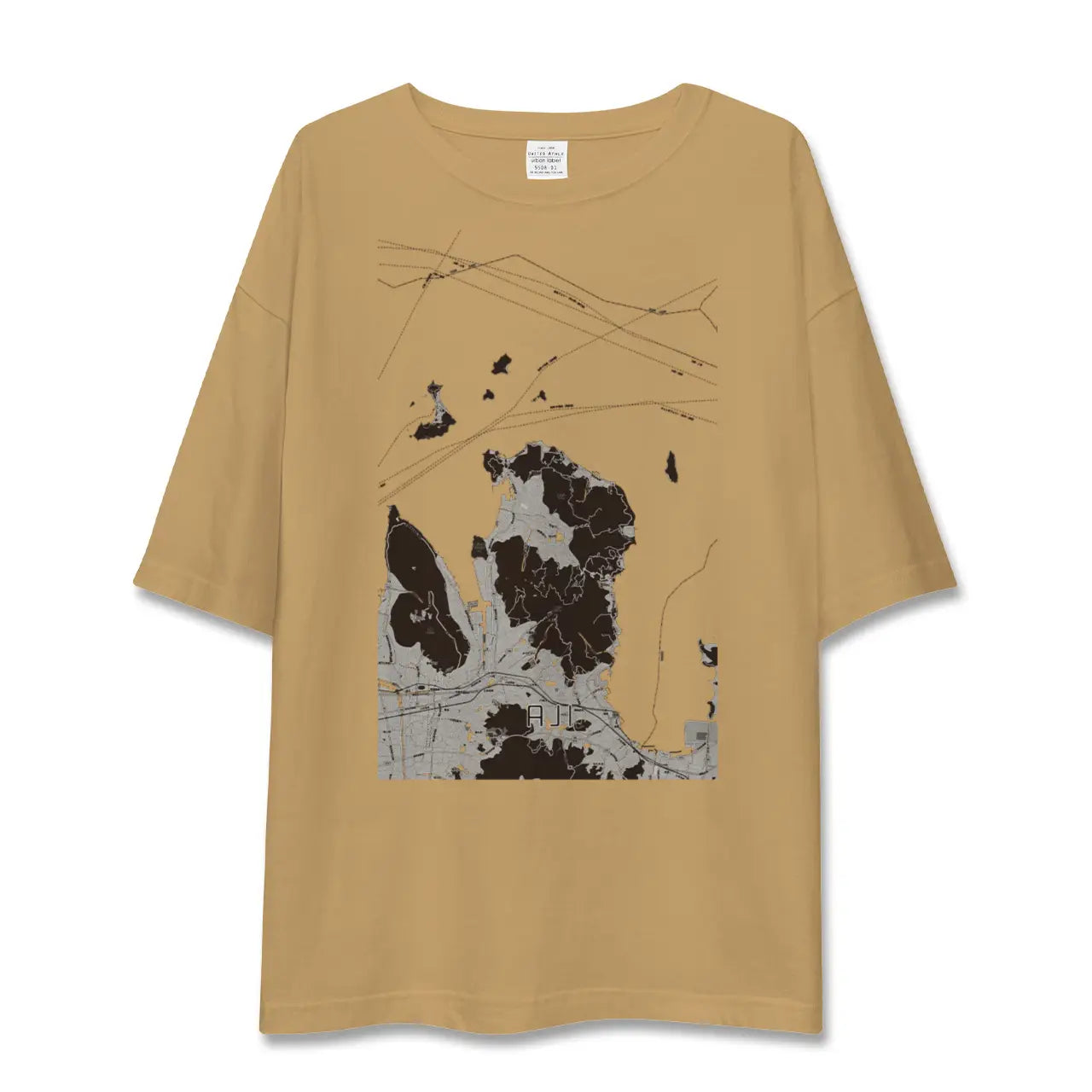 【庵治(香川県)】地図柄ビッグシルエットTシャツ