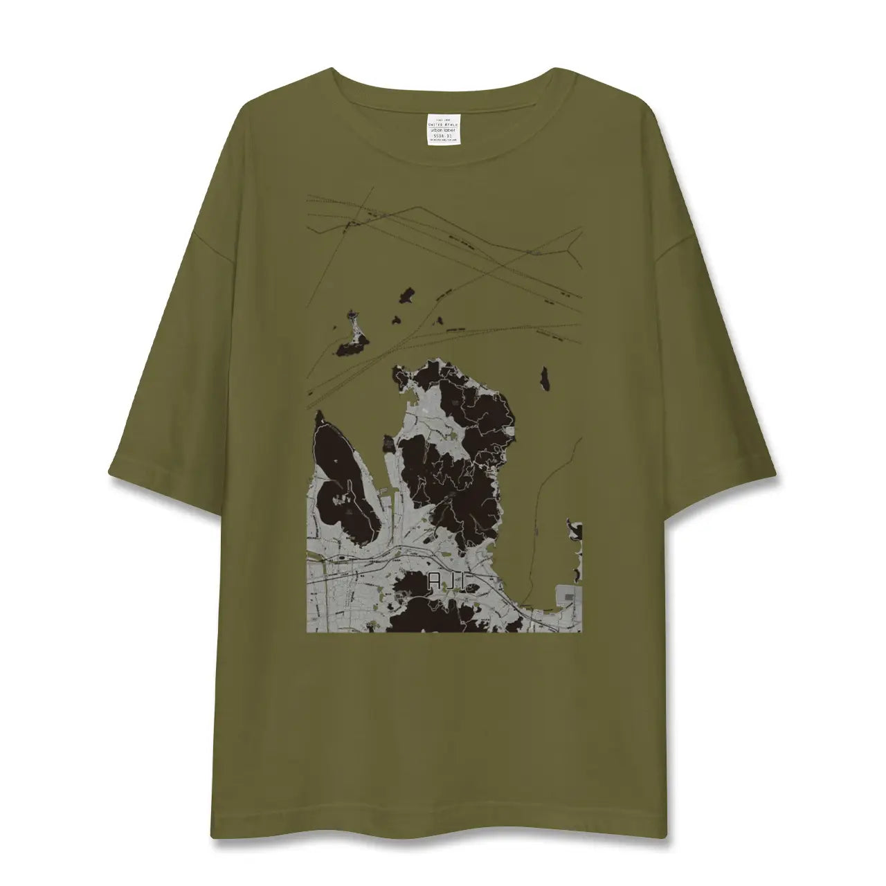 【庵治(香川県)】地図柄ビッグシルエットTシャツ