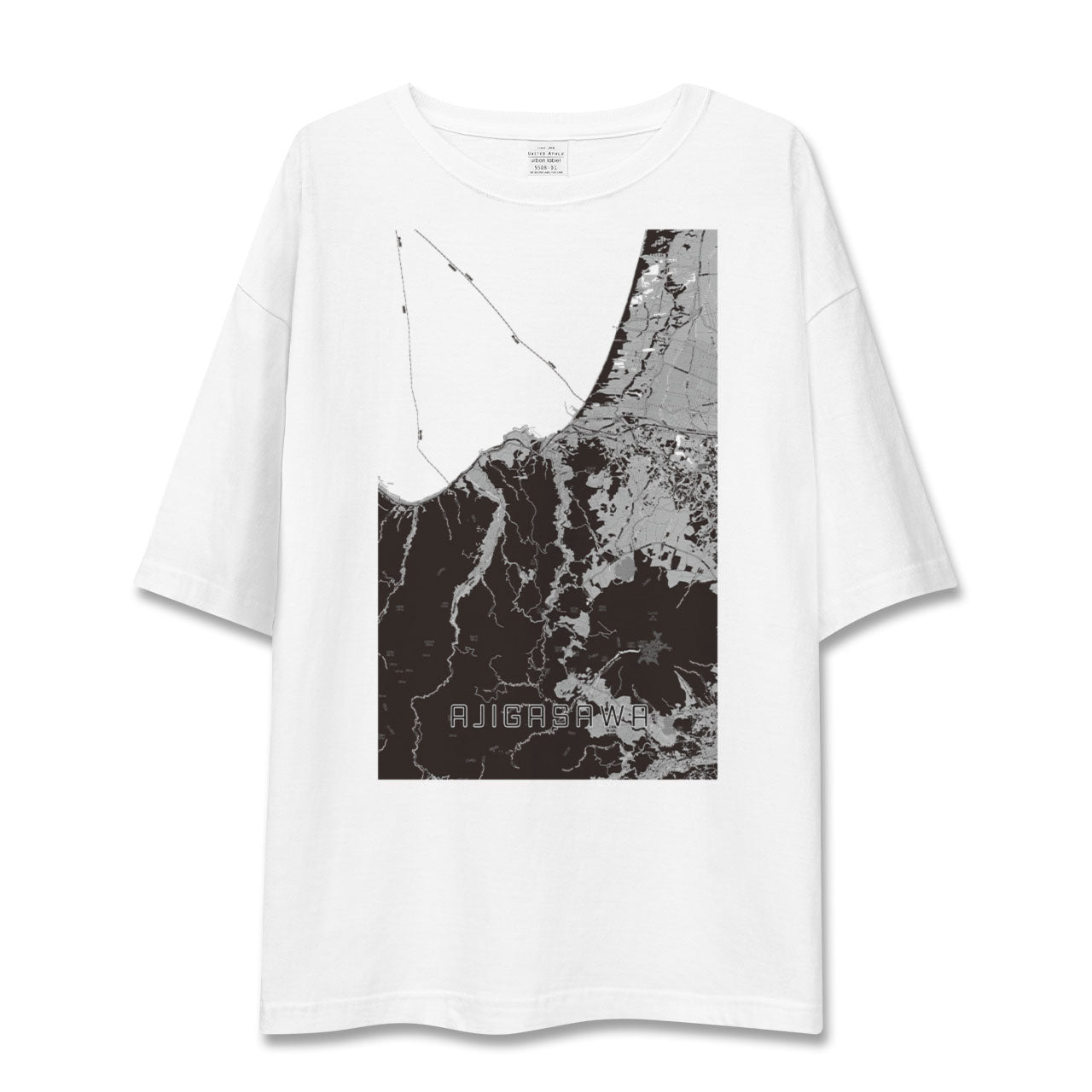 【鰺ヶ沢(青森県)】地図柄ビッグシルエットTシャツ