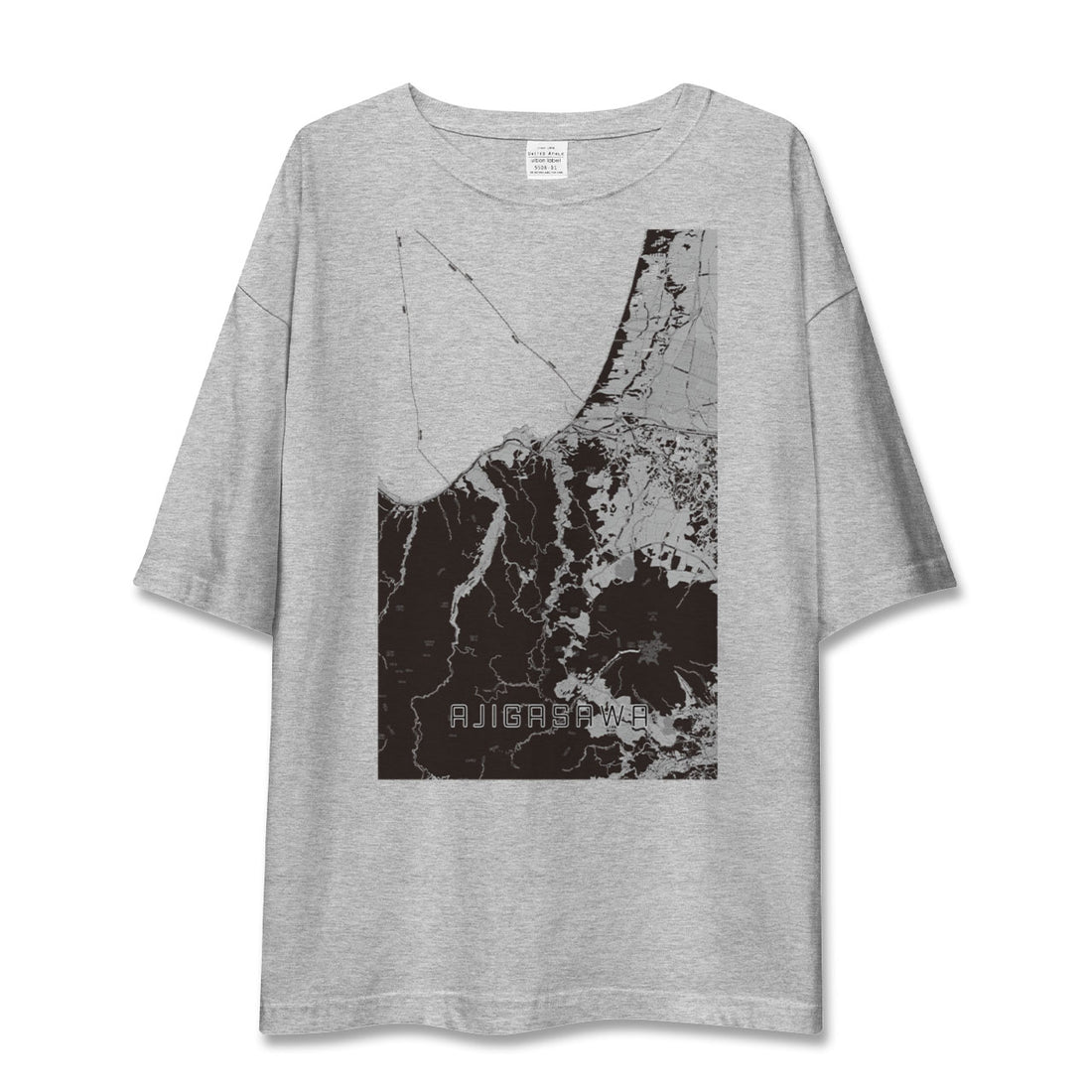 【鰺ヶ沢(青森県)】地図柄ビッグシルエットTシャツ