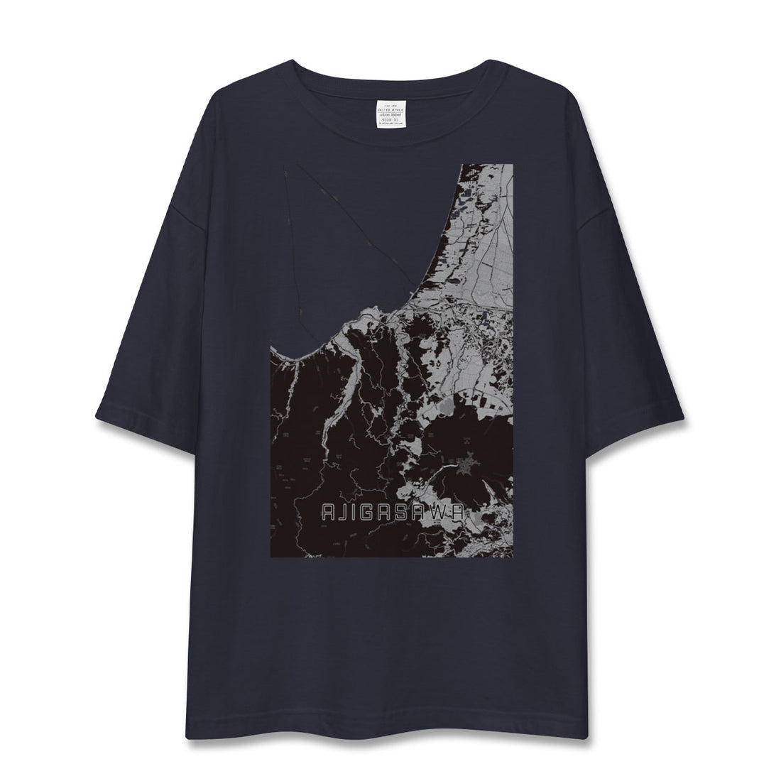 【鰺ヶ沢(青森県)】地図柄ビッグシルエットTシャツ