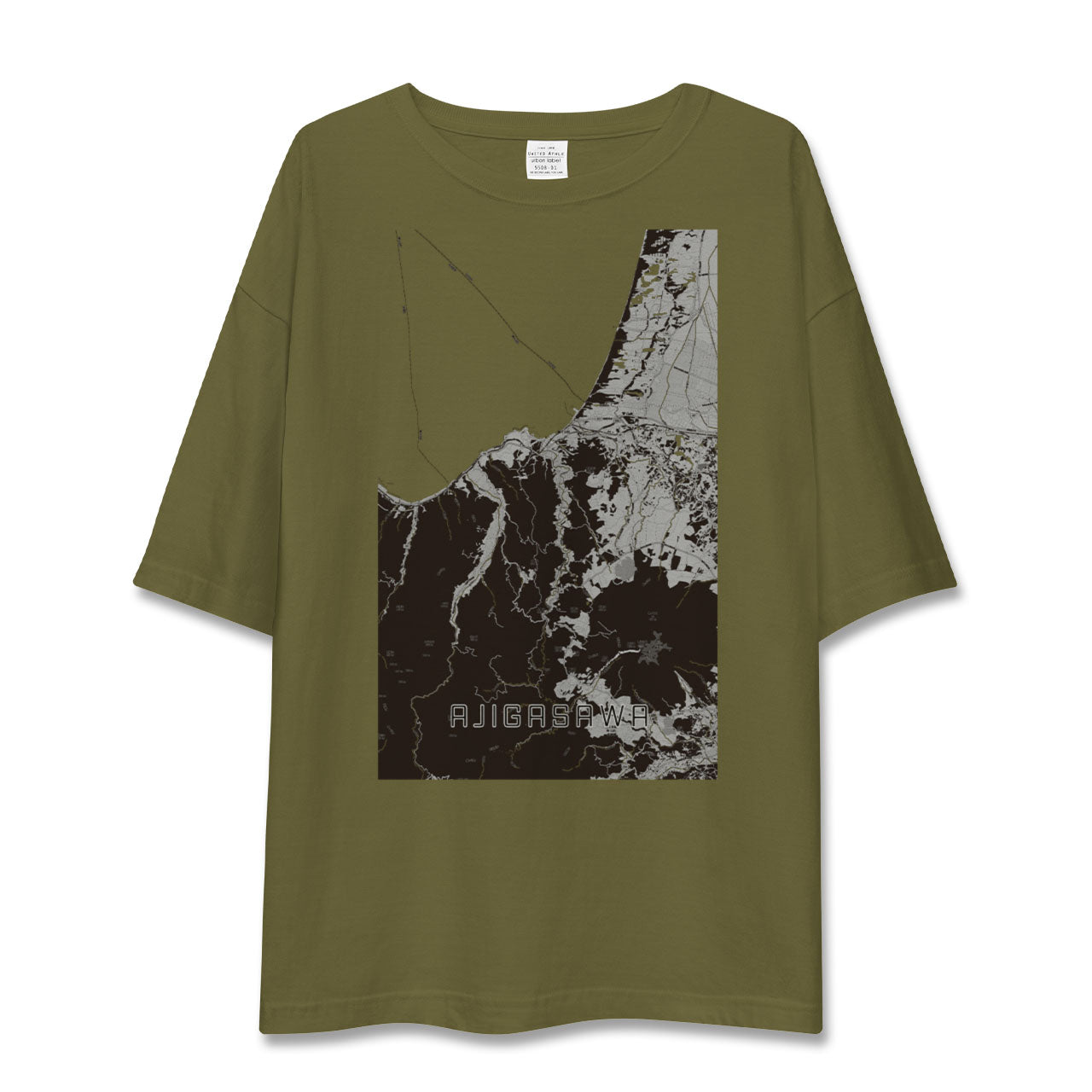 【鰺ヶ沢(青森県)】地図柄ビッグシルエットTシャツ