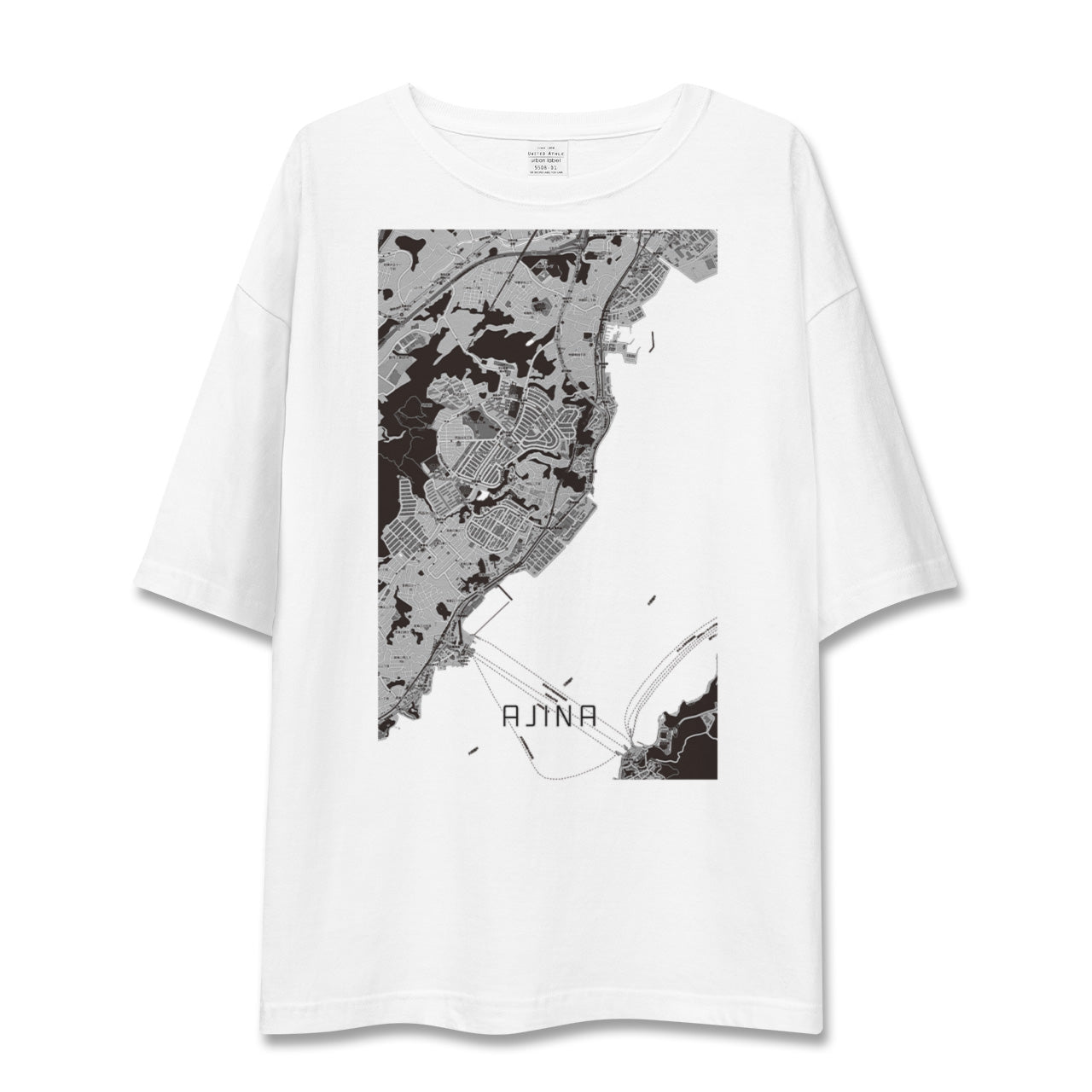 【阿品(広島県)】地図柄ビッグシルエットTシャツ