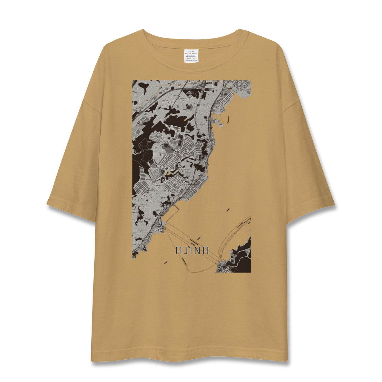 【阿品(広島県)】地図柄ビッグシルエットTシャツ