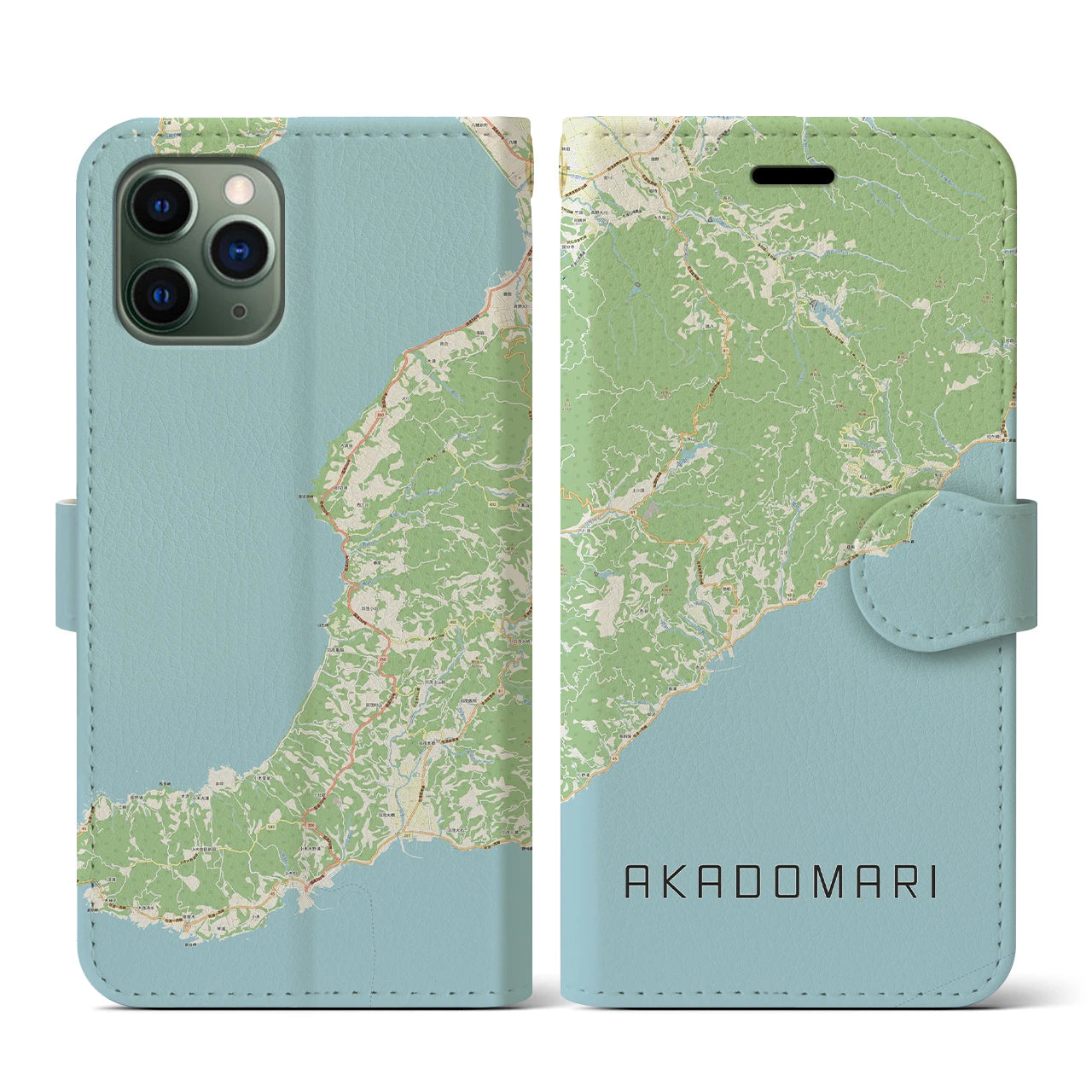 【赤泊(新潟県)】地図柄iPhoneケース(手帳タイプ)ナチュラル・iPhone 11 Pro 用
