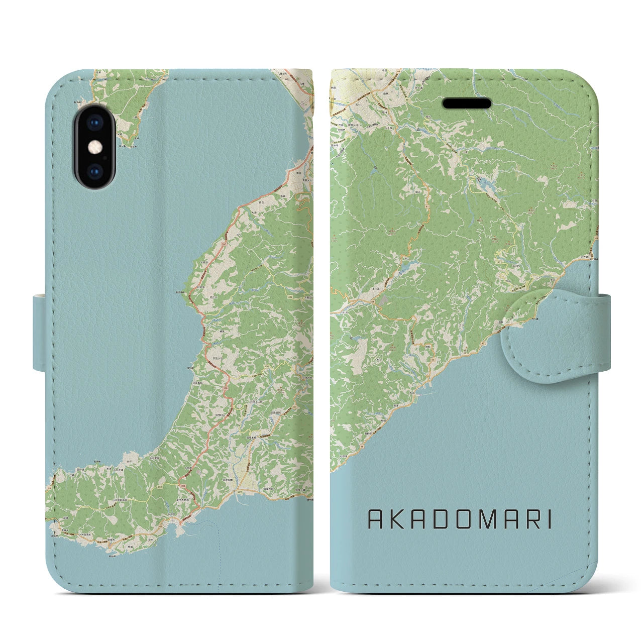 【赤泊(新潟県)】地図柄iPhoneケース(手帳タイプ)ナチュラル・iPhone XS / X 用