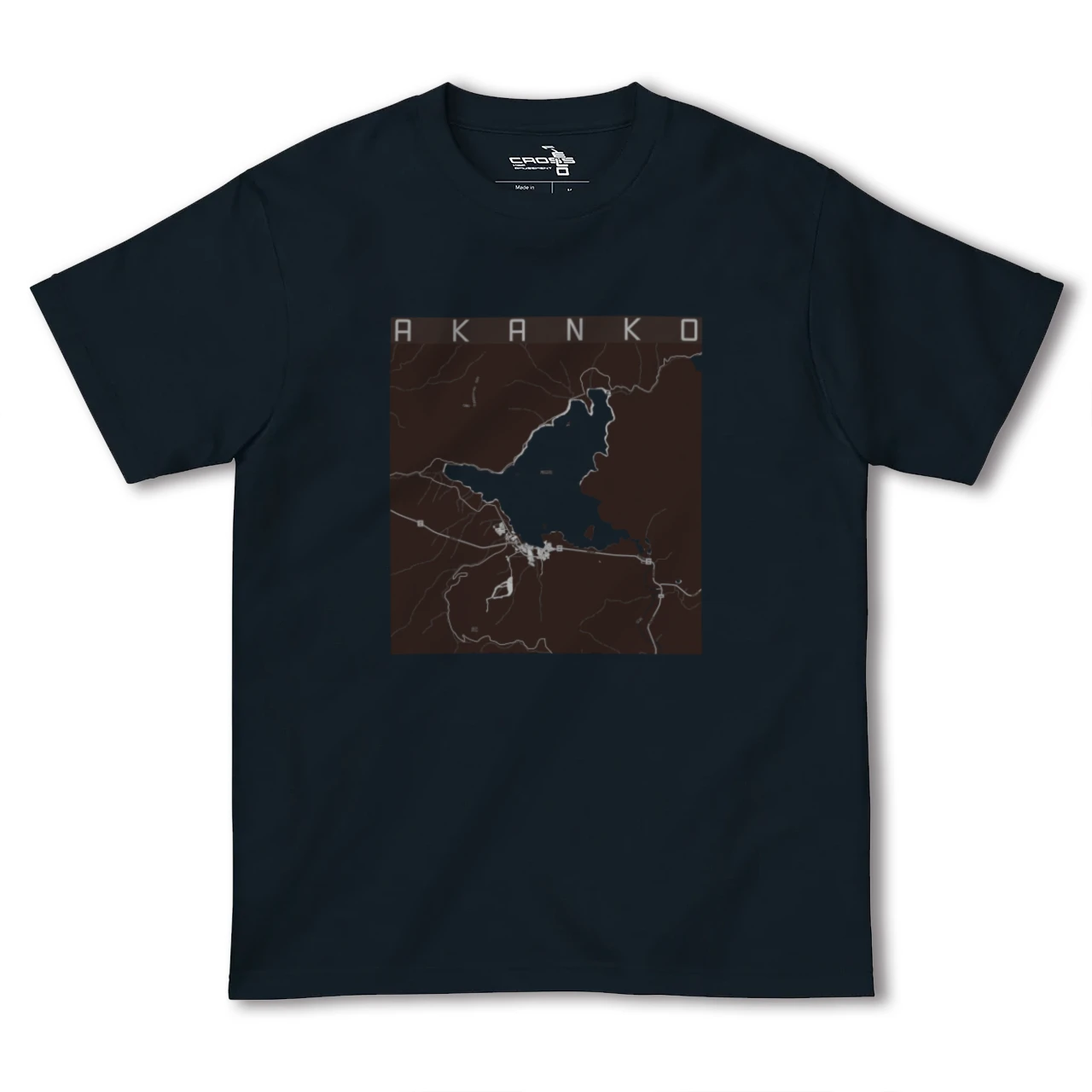 【阿寒湖(北海道)】地図柄ヘビーウェイトTシャツ