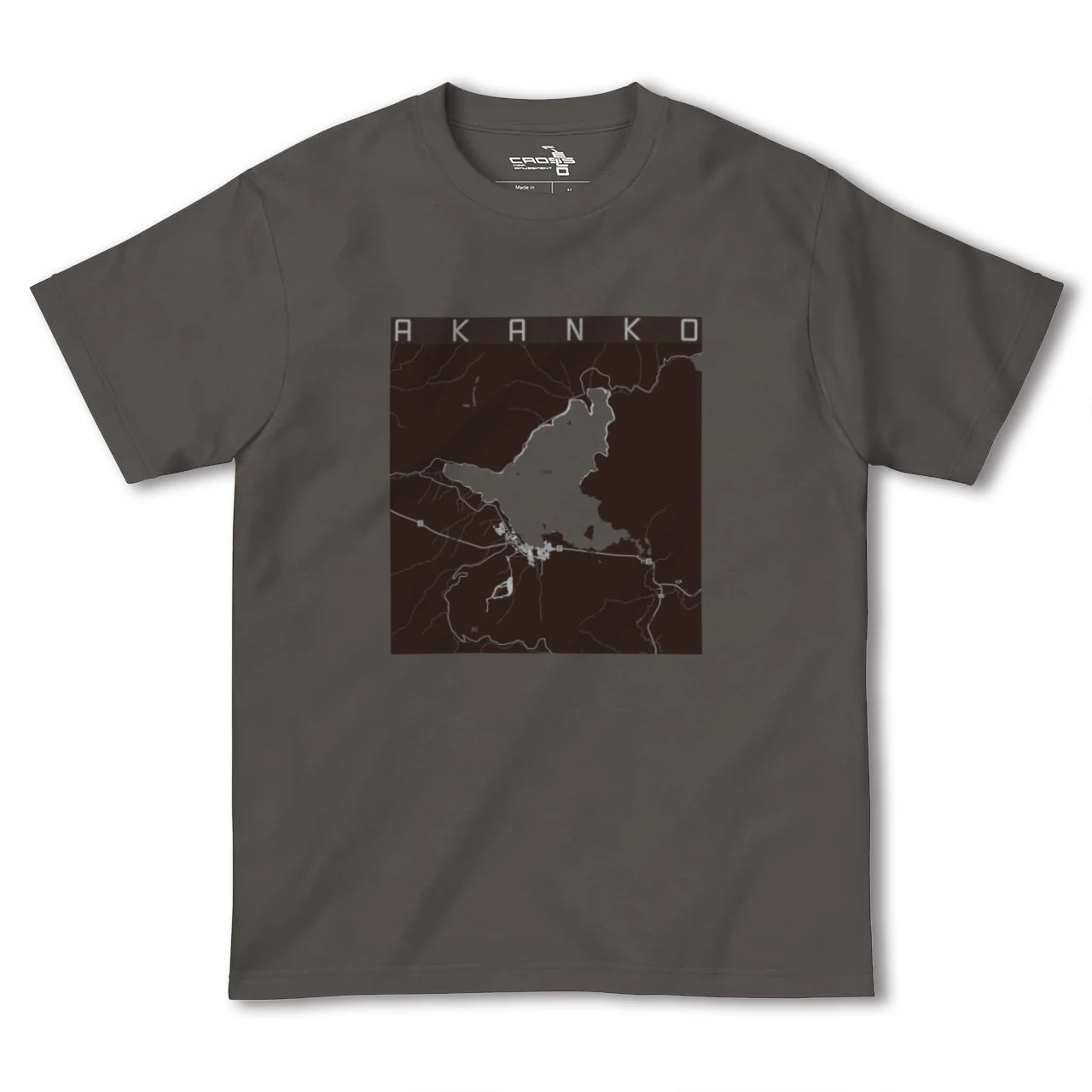 【阿寒湖(北海道)】地図柄ヘビーウェイトTシャツ