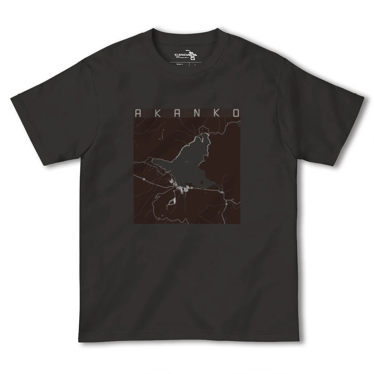 【阿寒湖(北海道)】地図柄ヘビーウェイトTシャツ