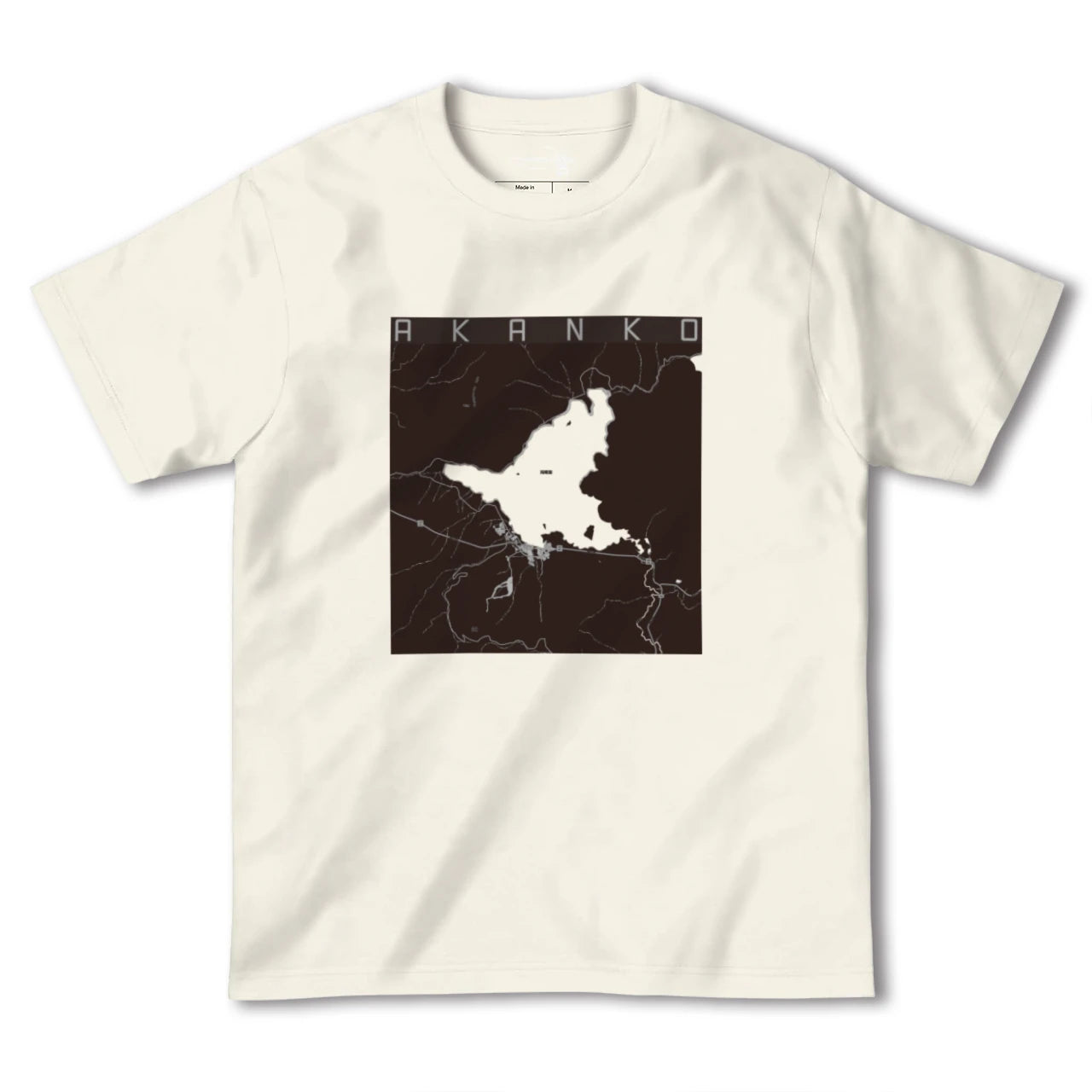 【阿寒湖(北海道)】地図柄ヘビーウェイトTシャツ