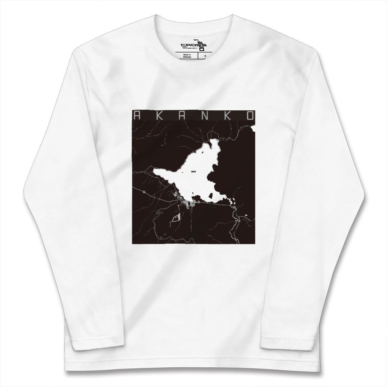 【阿寒湖(北海道)】地図柄ロングスリーブTシャツ