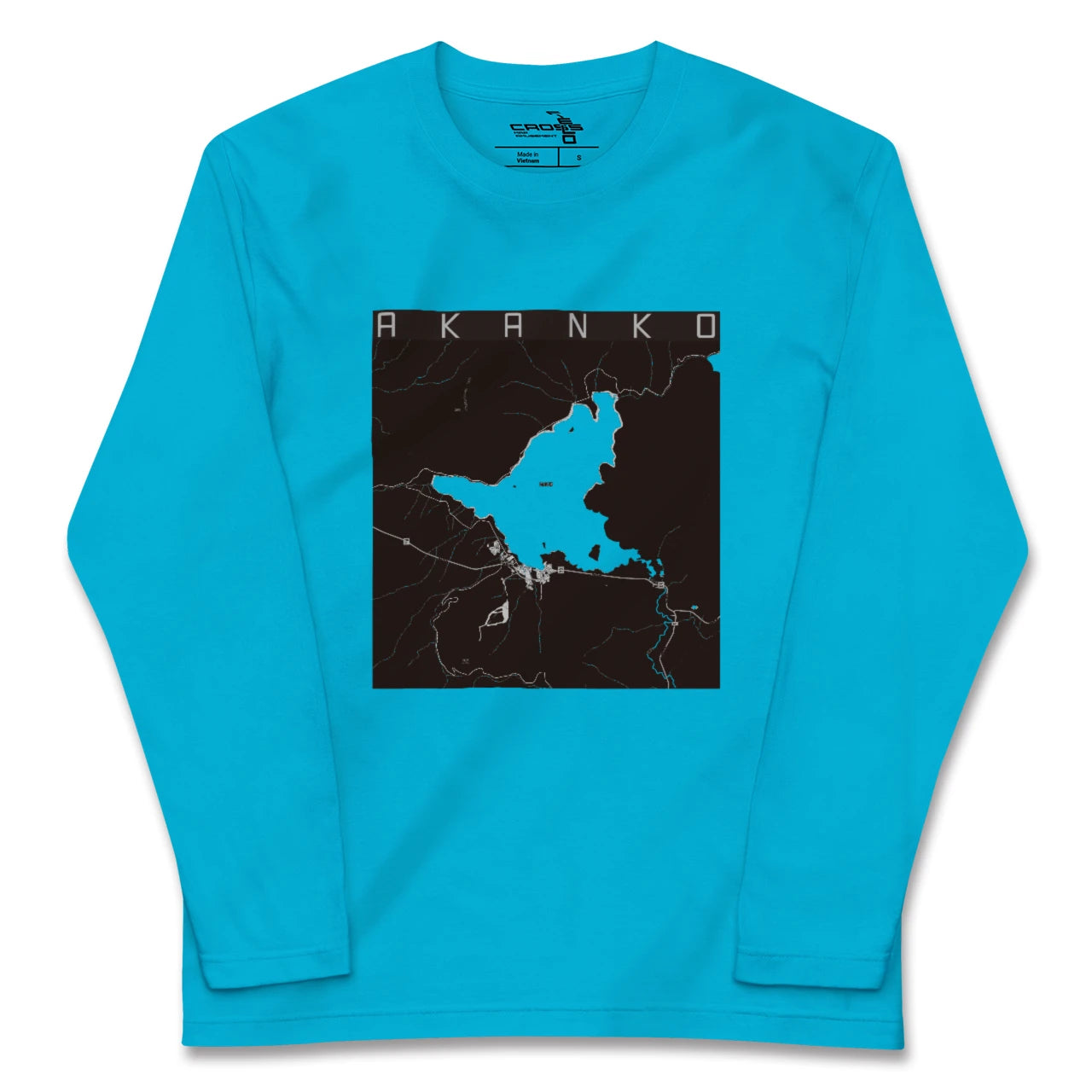 【阿寒湖(北海道)】地図柄ロングスリーブTシャツ