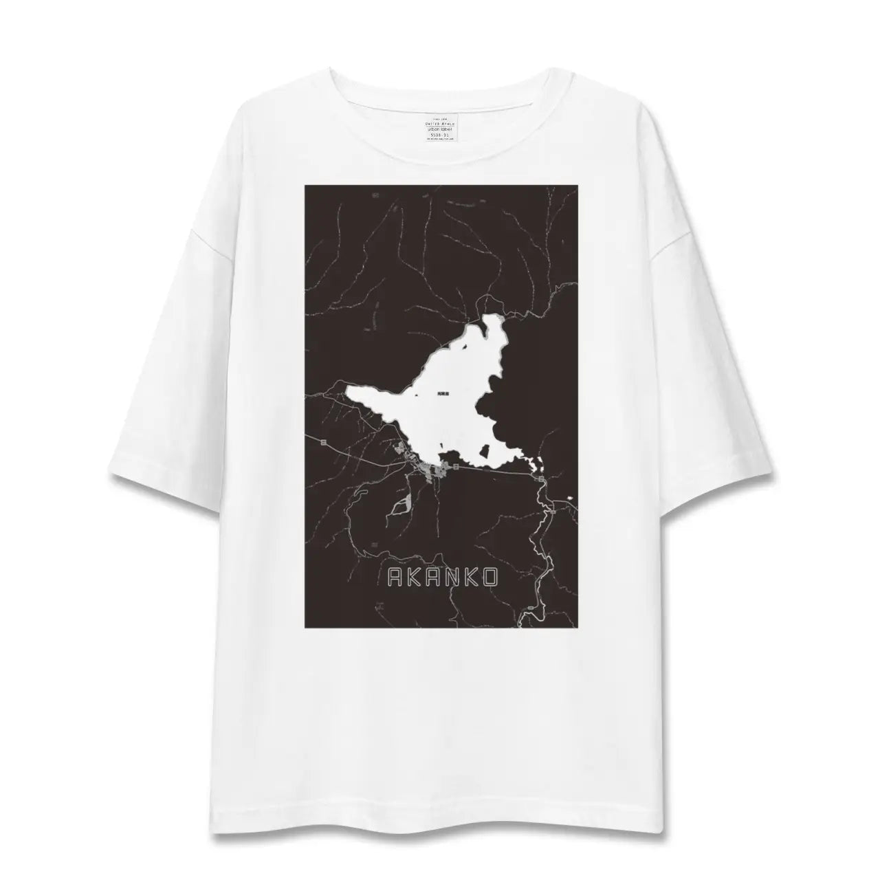 【阿寒湖(北海道)】地図柄ビッグシルエットTシャツ