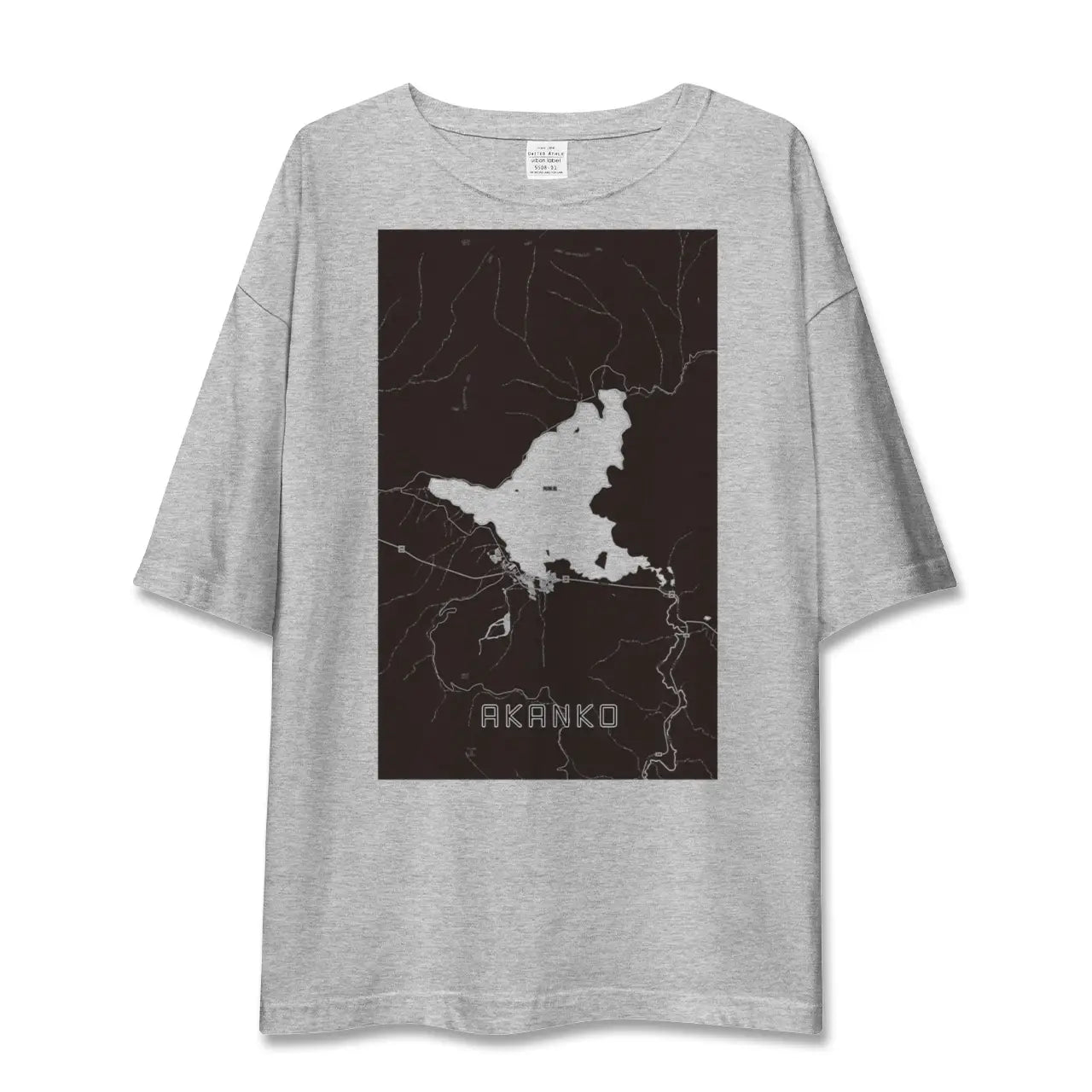 【阿寒湖(北海道)】地図柄ビッグシルエットTシャツ