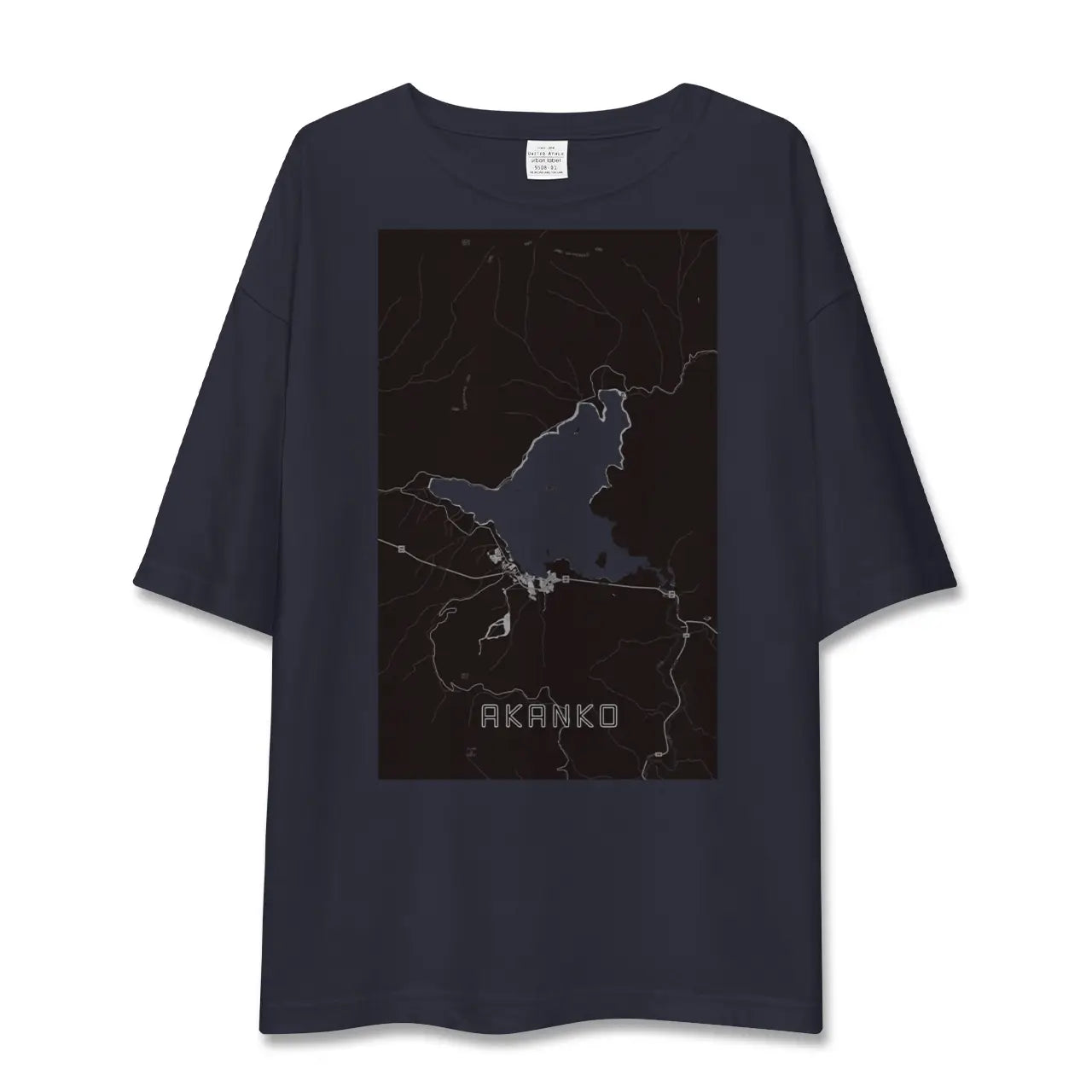【阿寒湖(北海道)】地図柄ビッグシルエットTシャツ